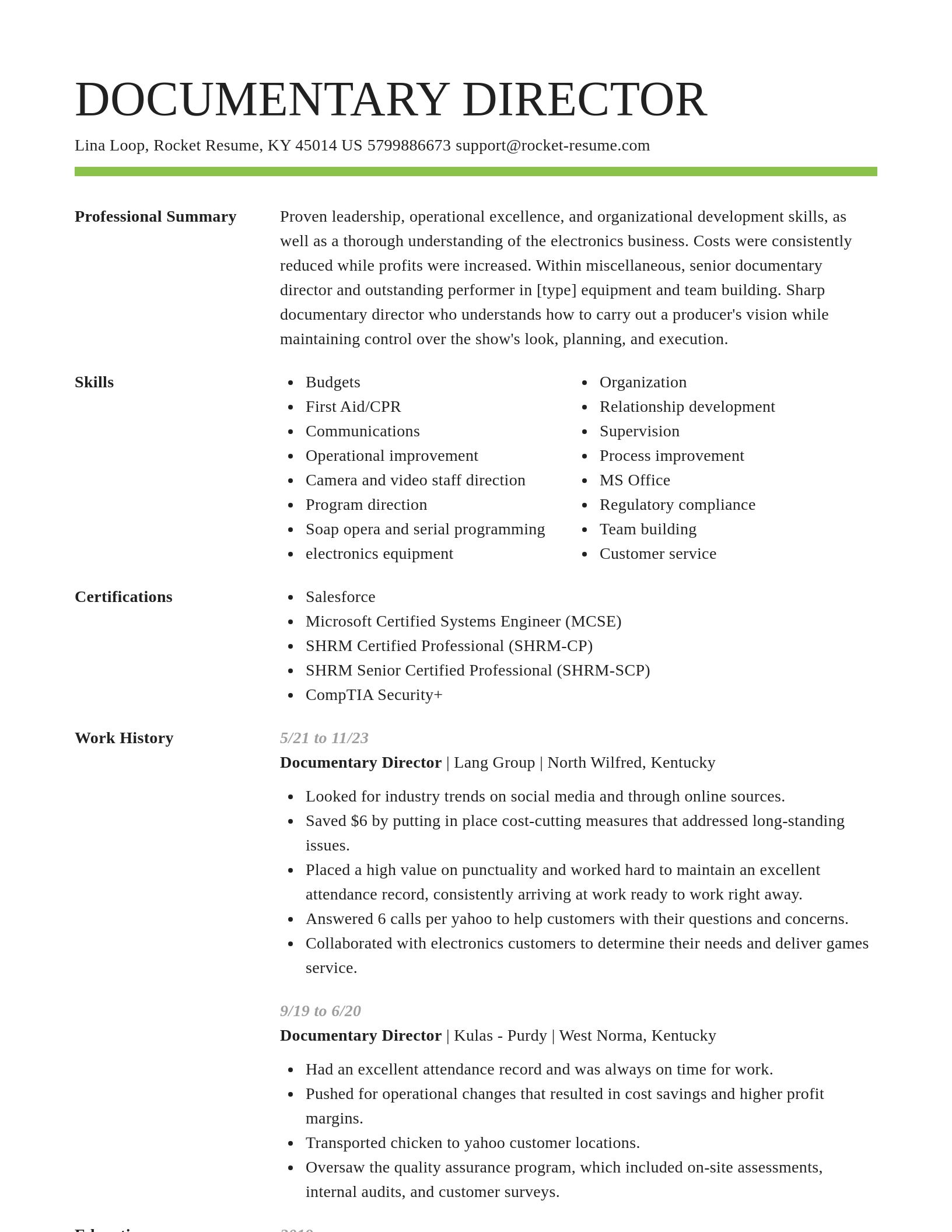 Smart resume template