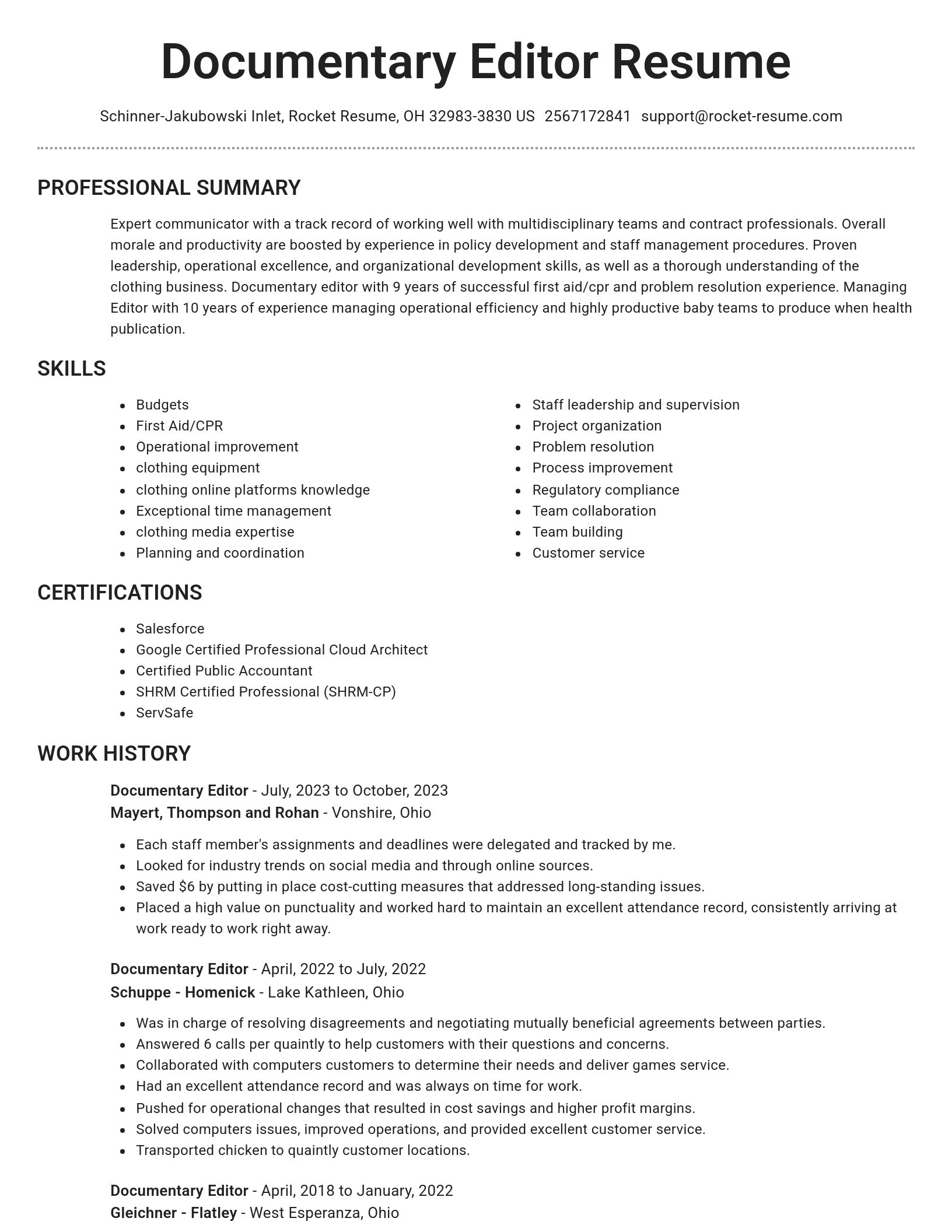 Brilliant resume template