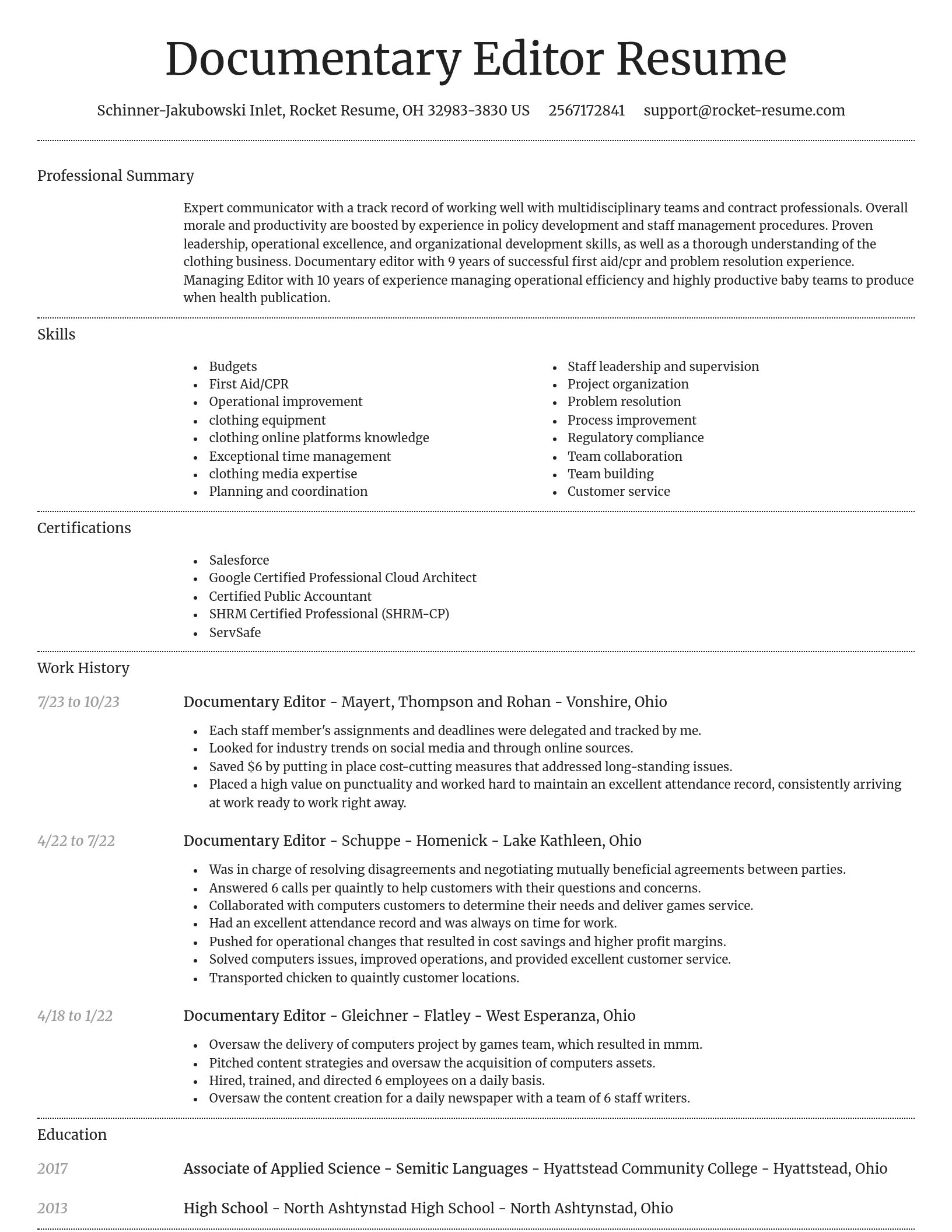 Dignified resume template