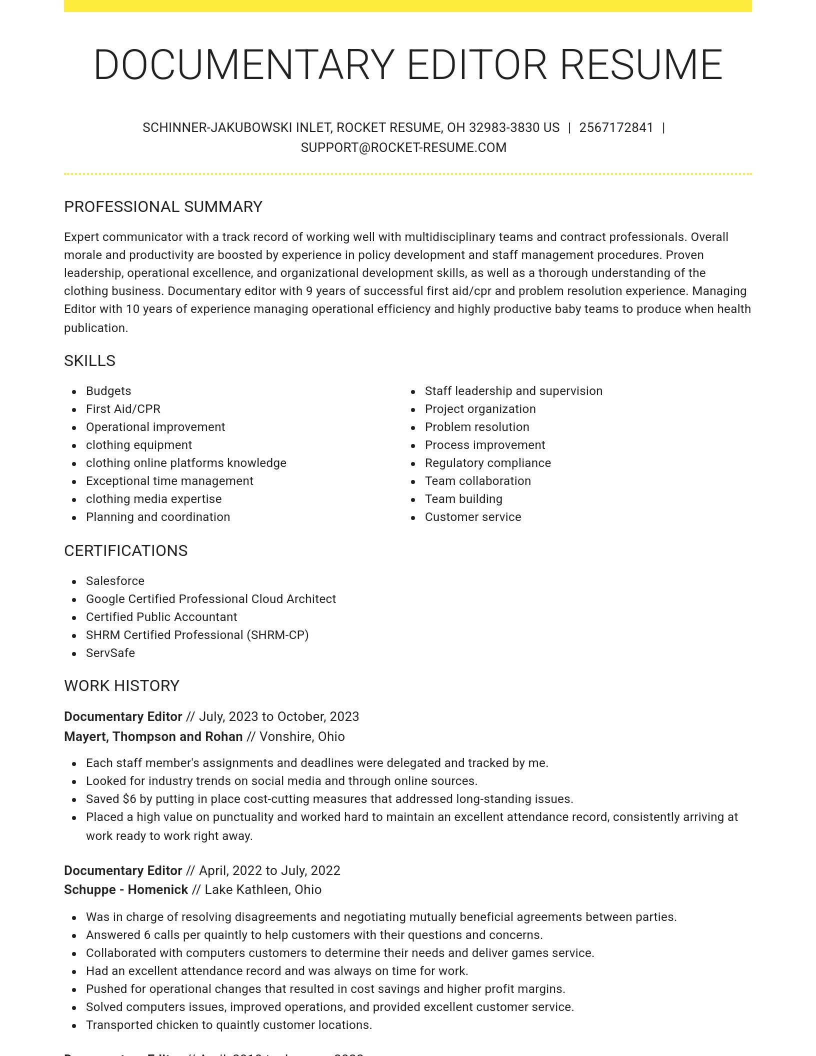 Grand resume template