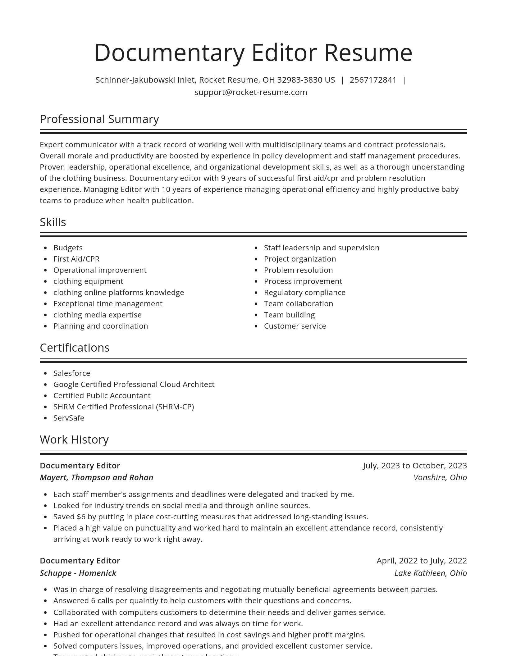 Spotlight resume template