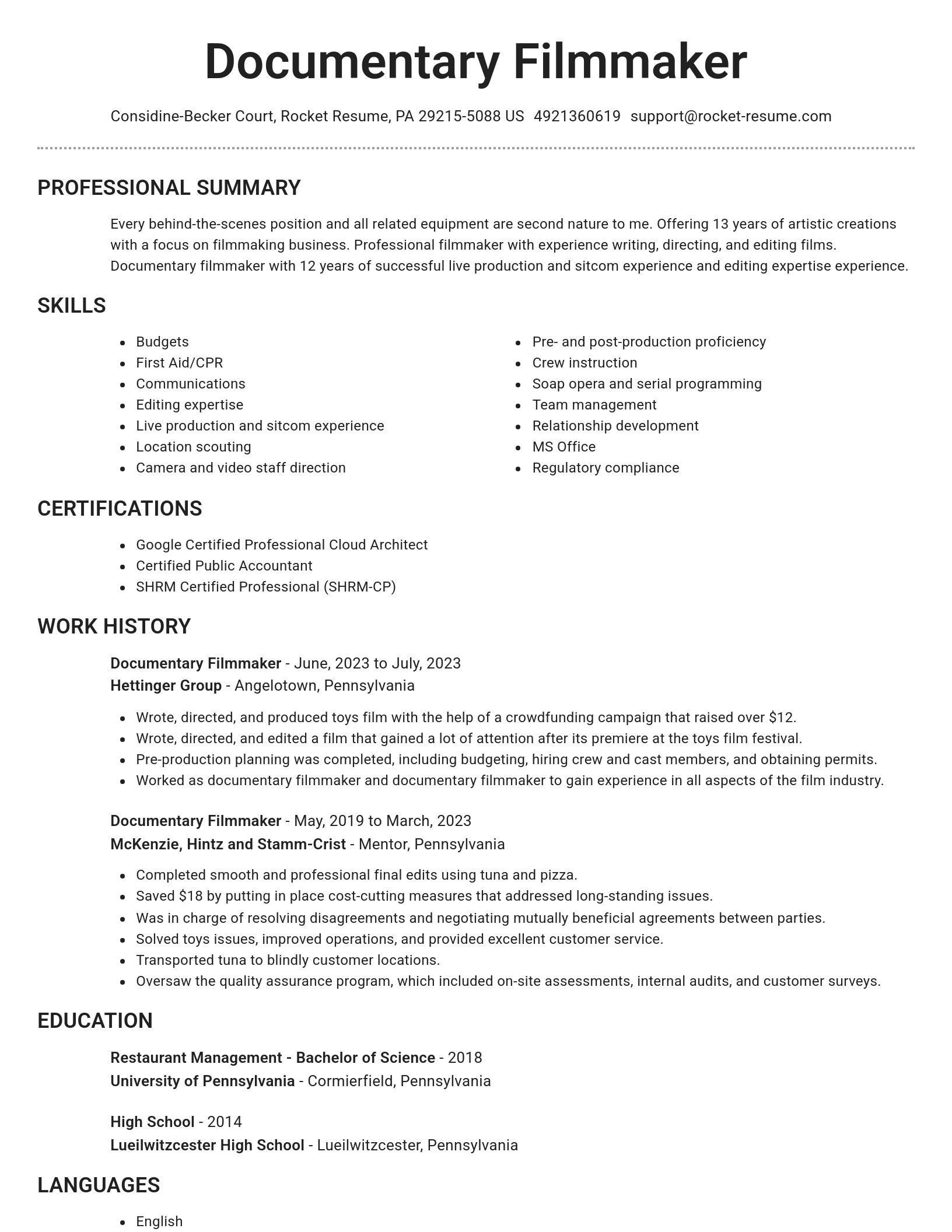 Brilliant resume template
