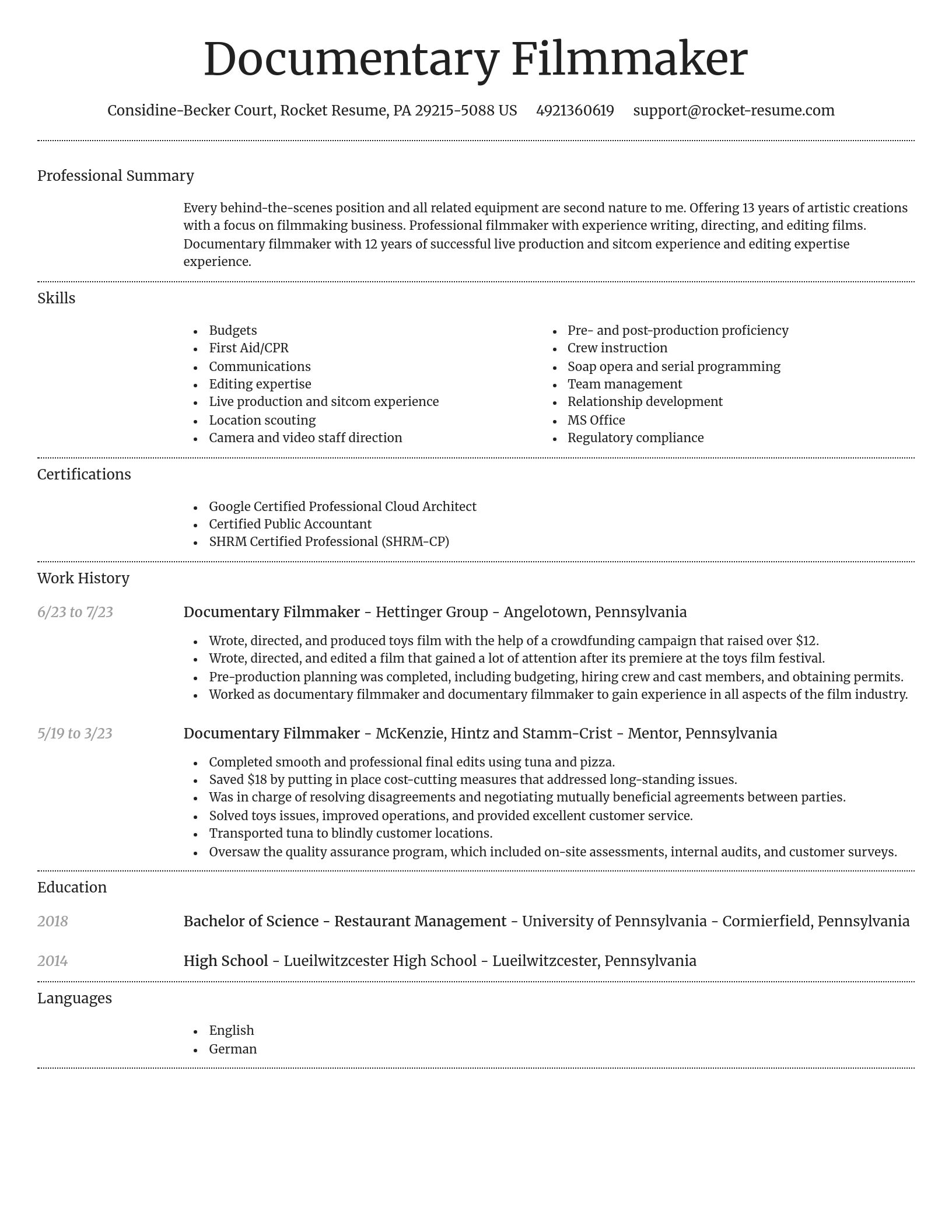 Dignified resume template