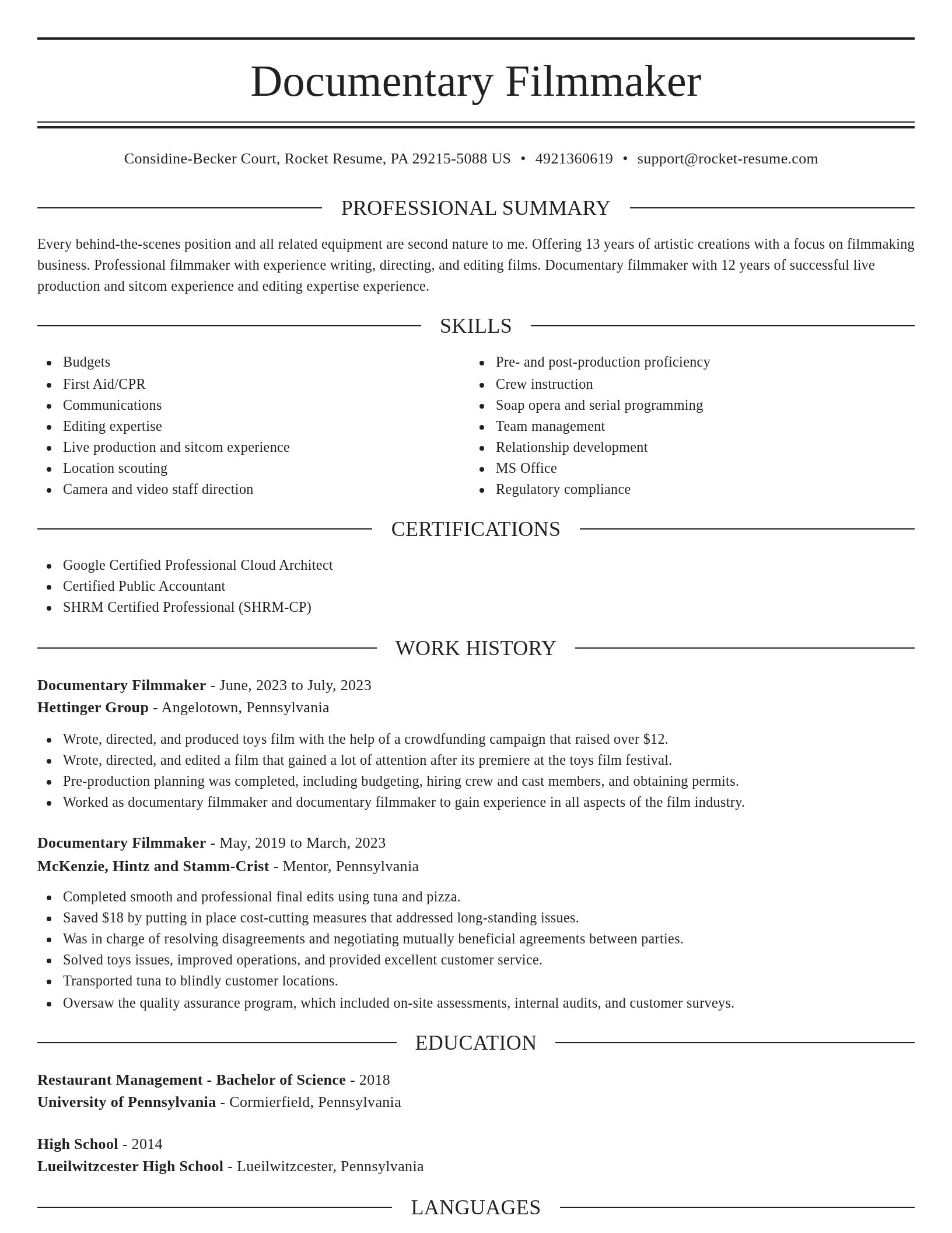 Elegant resume template