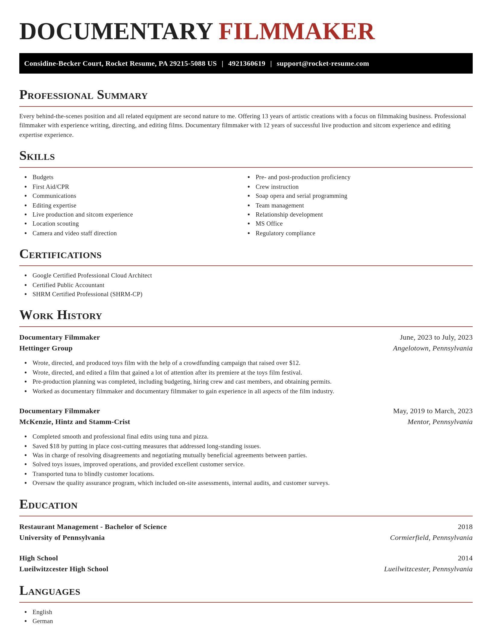 Exquisite resume template