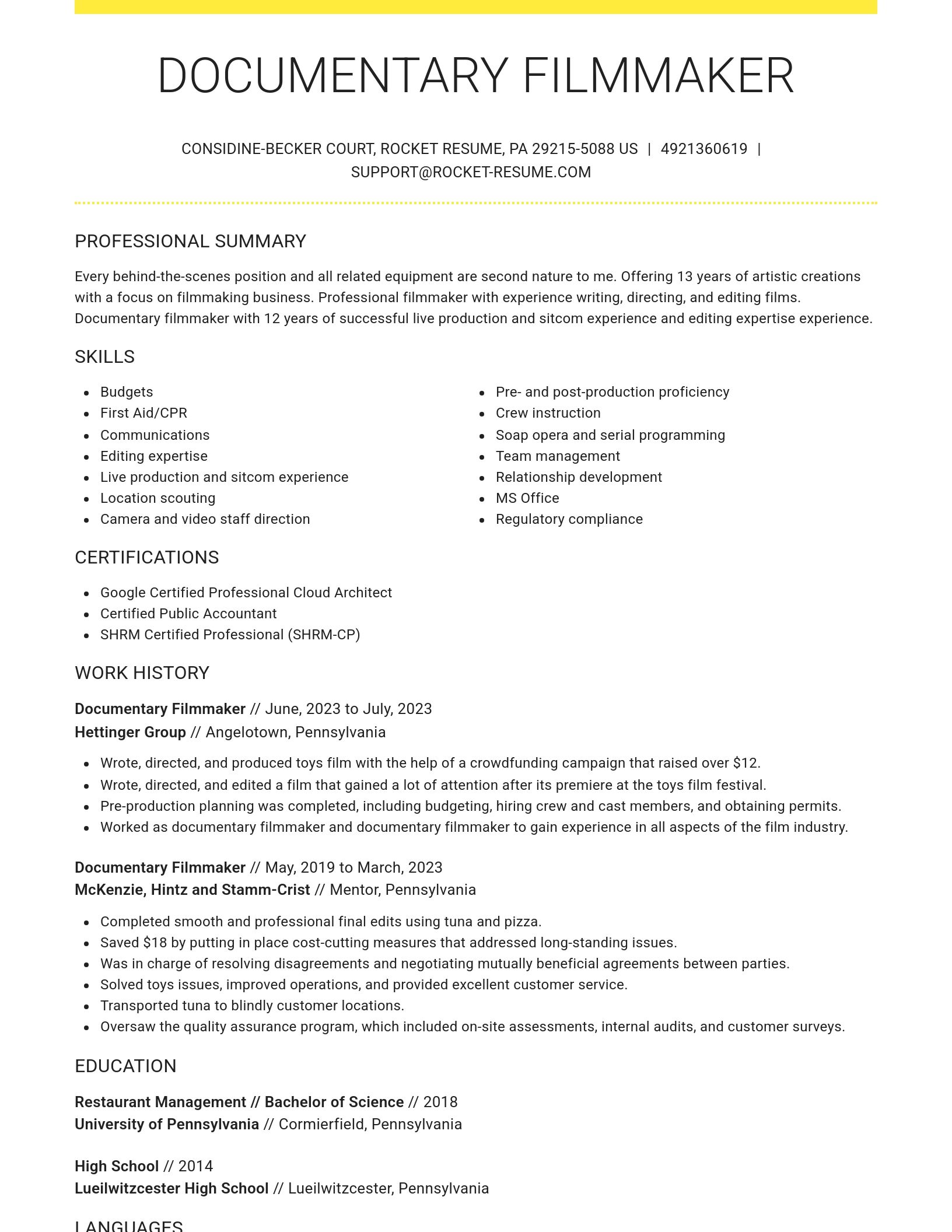 Grand resume template