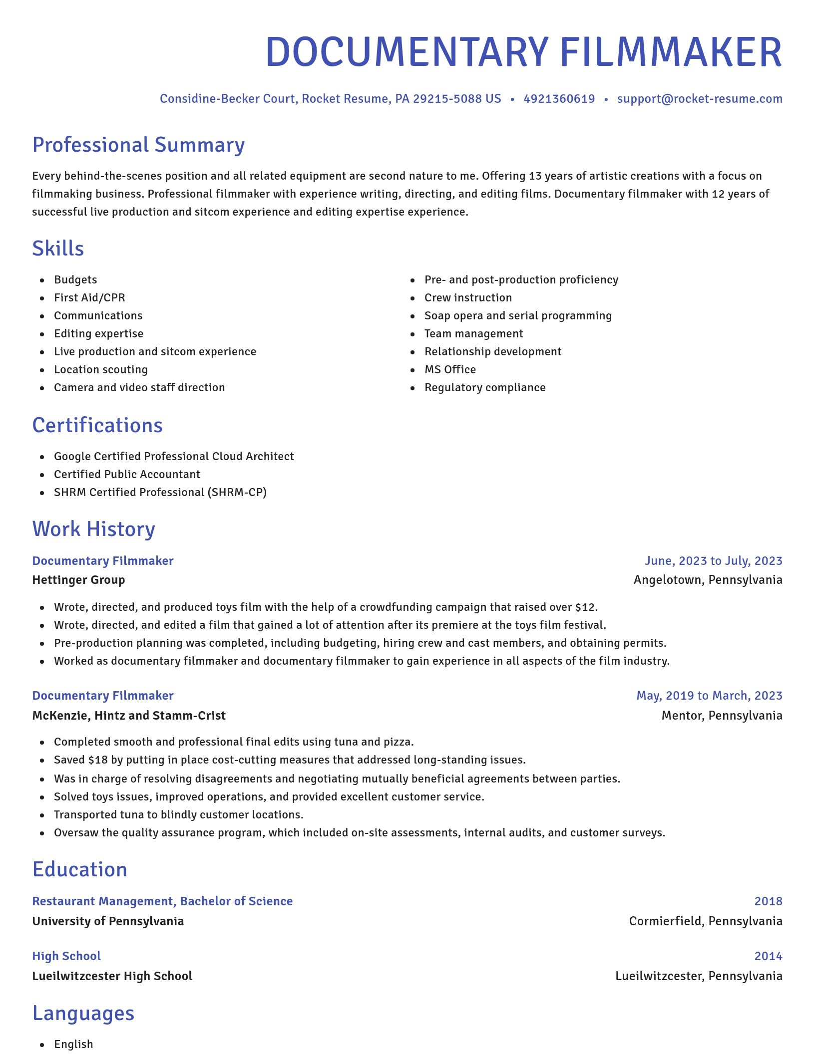 Novel resume template