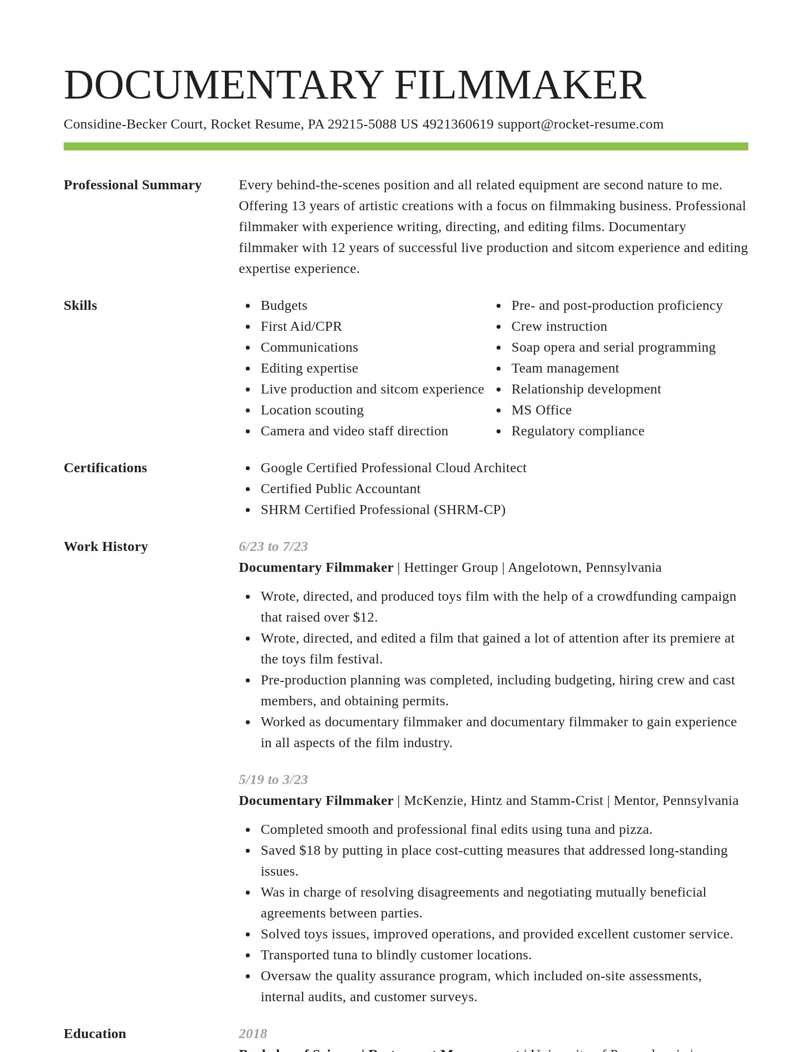 Smart resume template