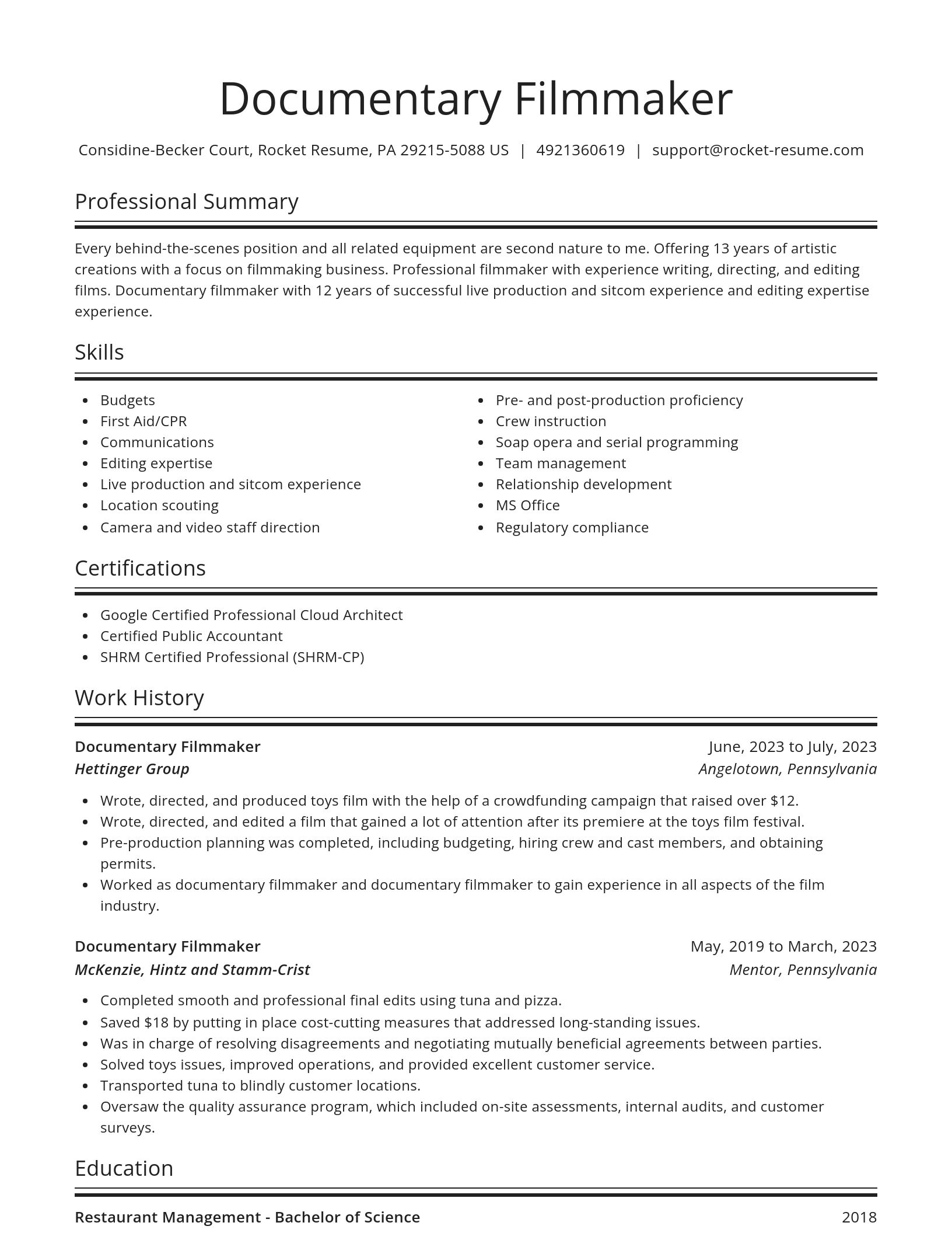 Spotlight resume template