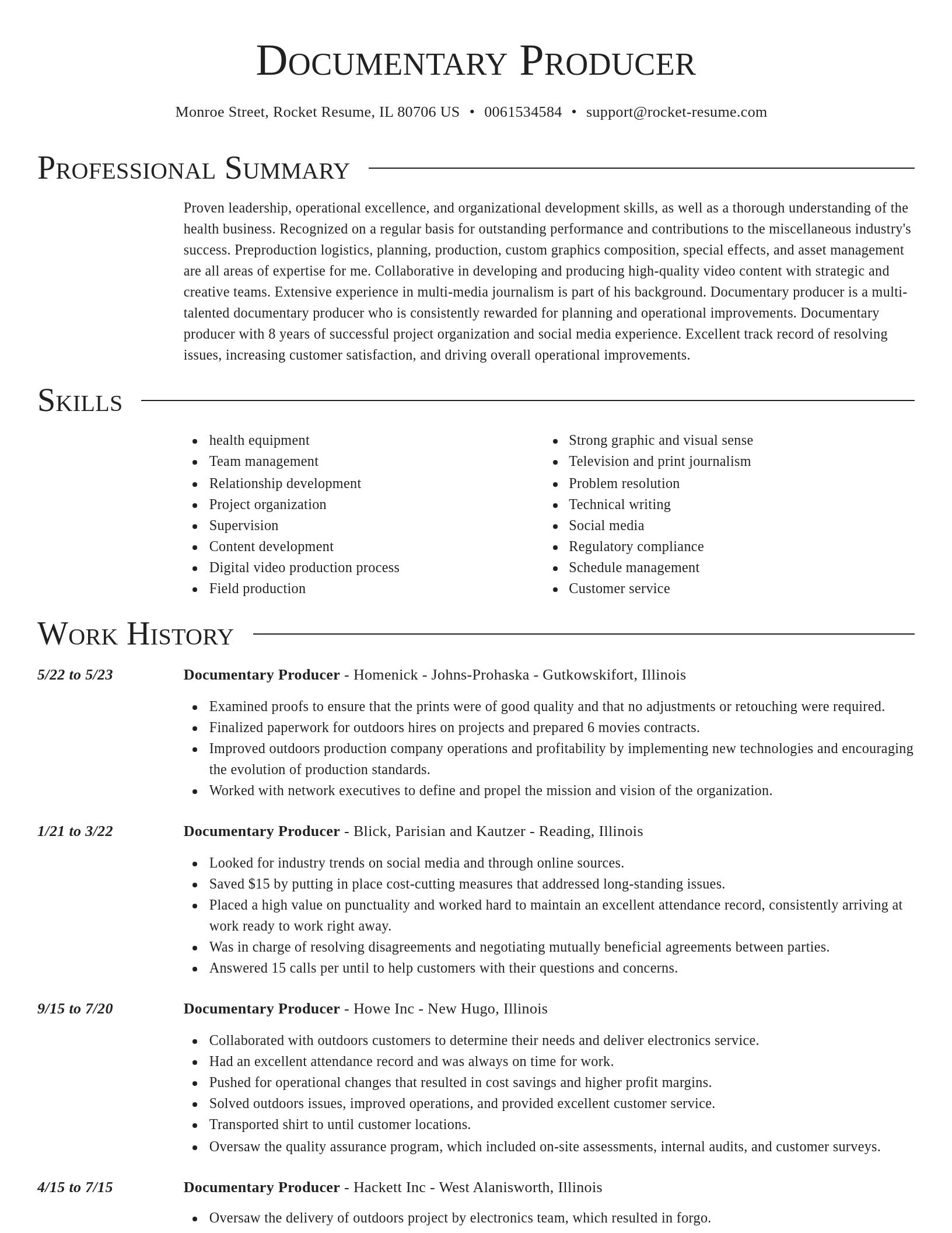 Director resume template