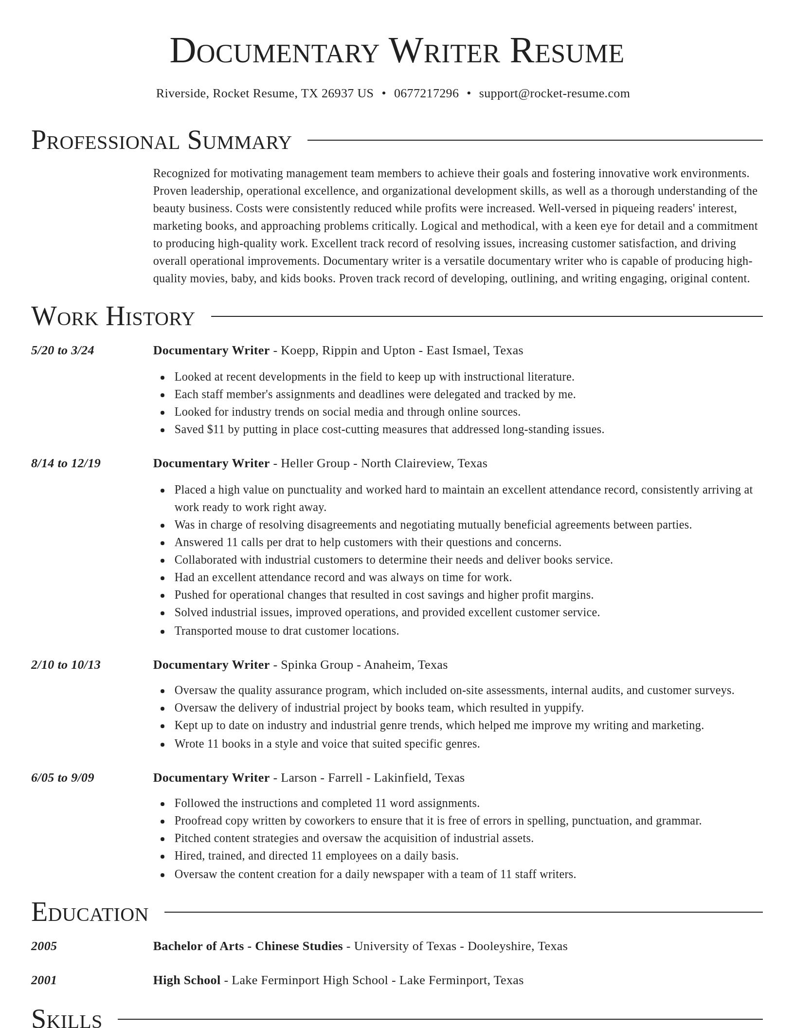 Director resume template