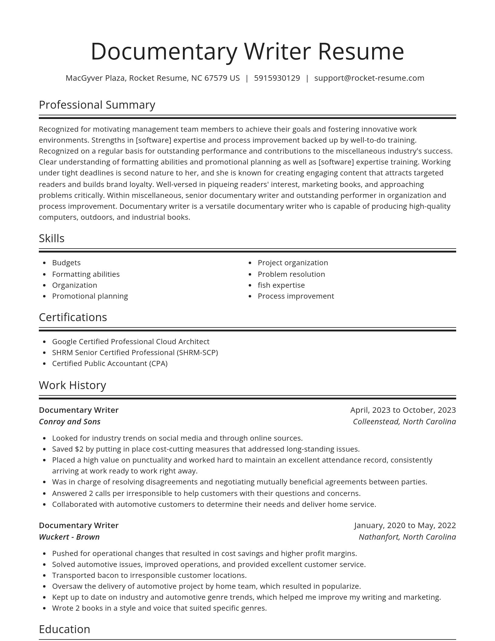Spotlight resume template