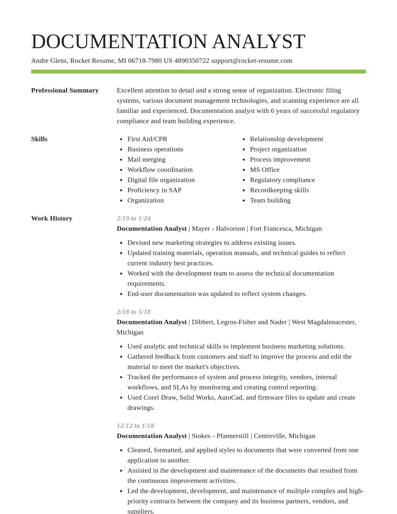 Smart resume template