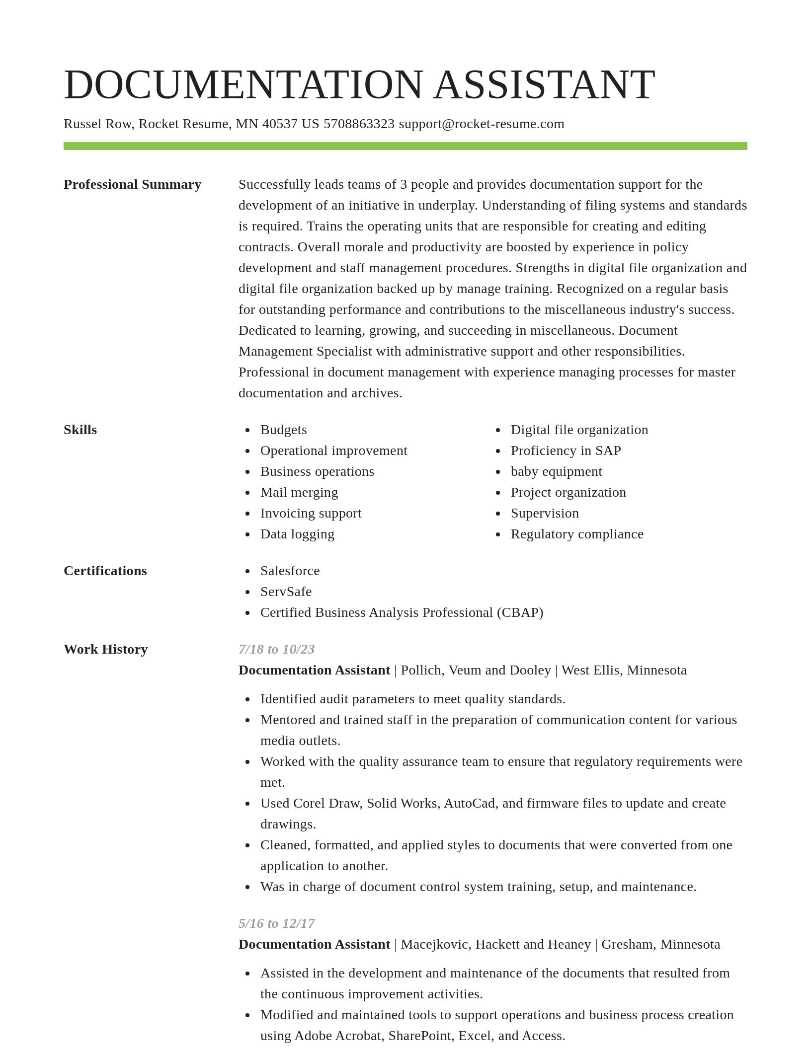 Smart resume template