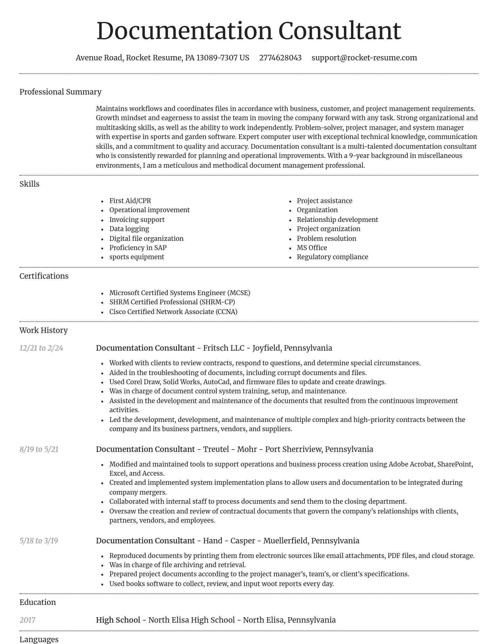 Dignified resume template