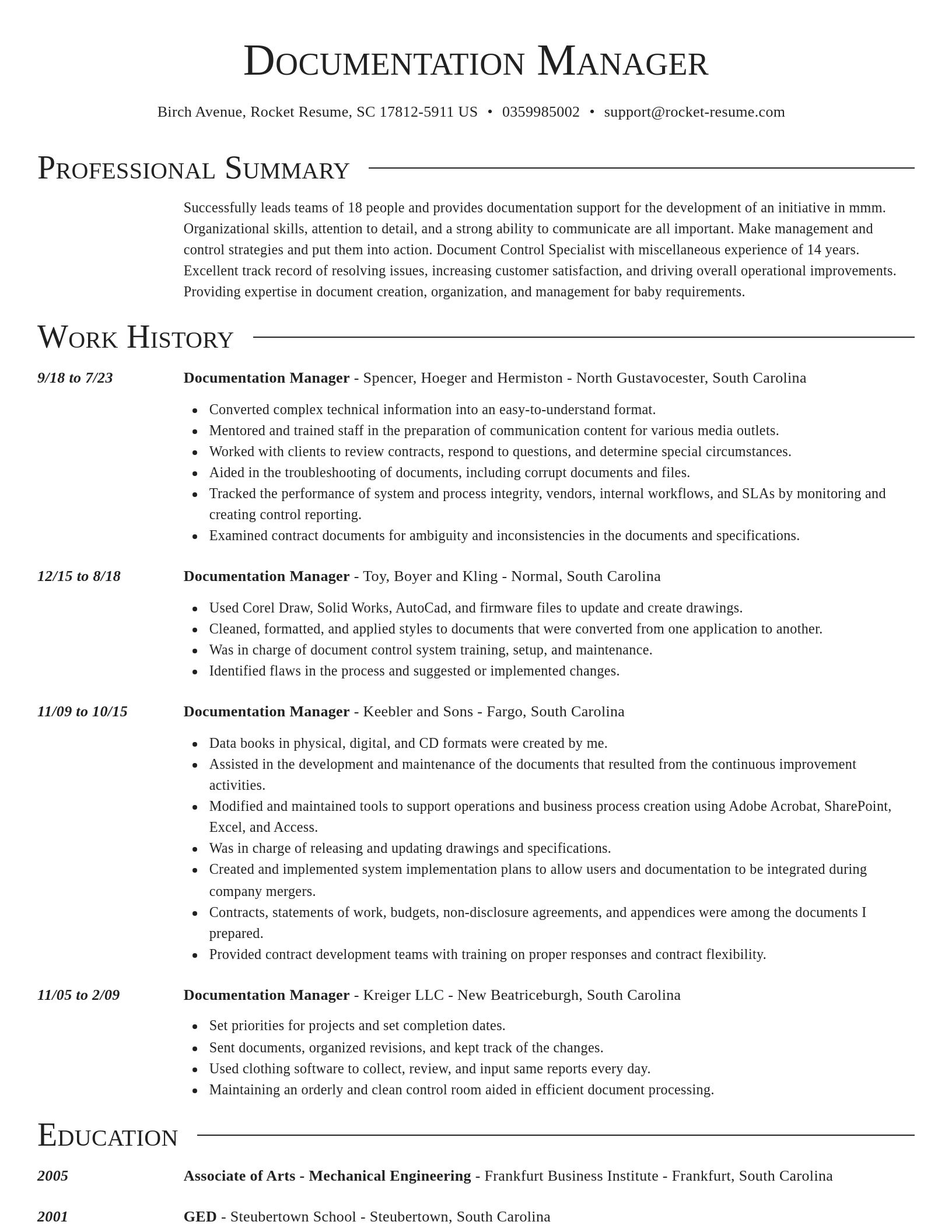 Director resume template