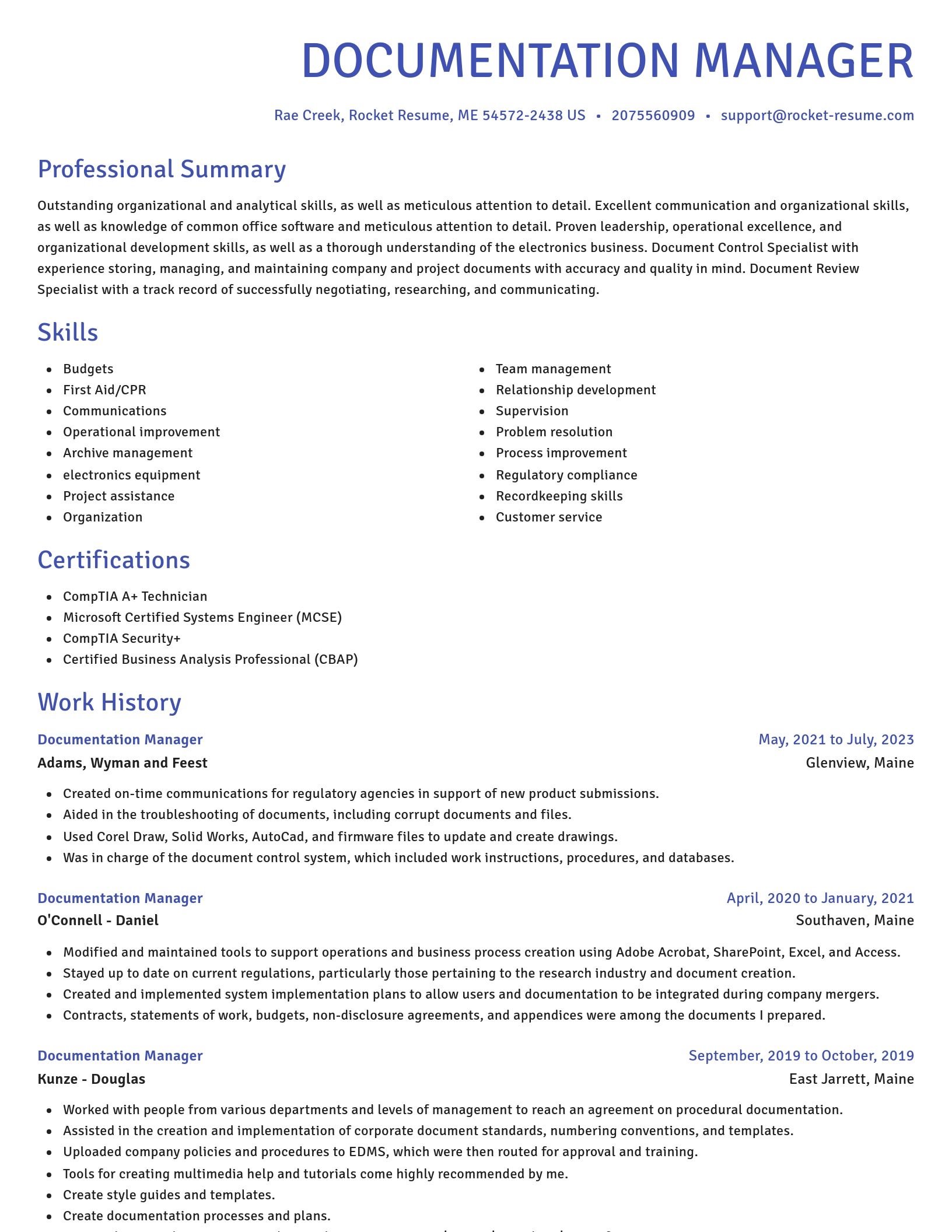 Novel resume template