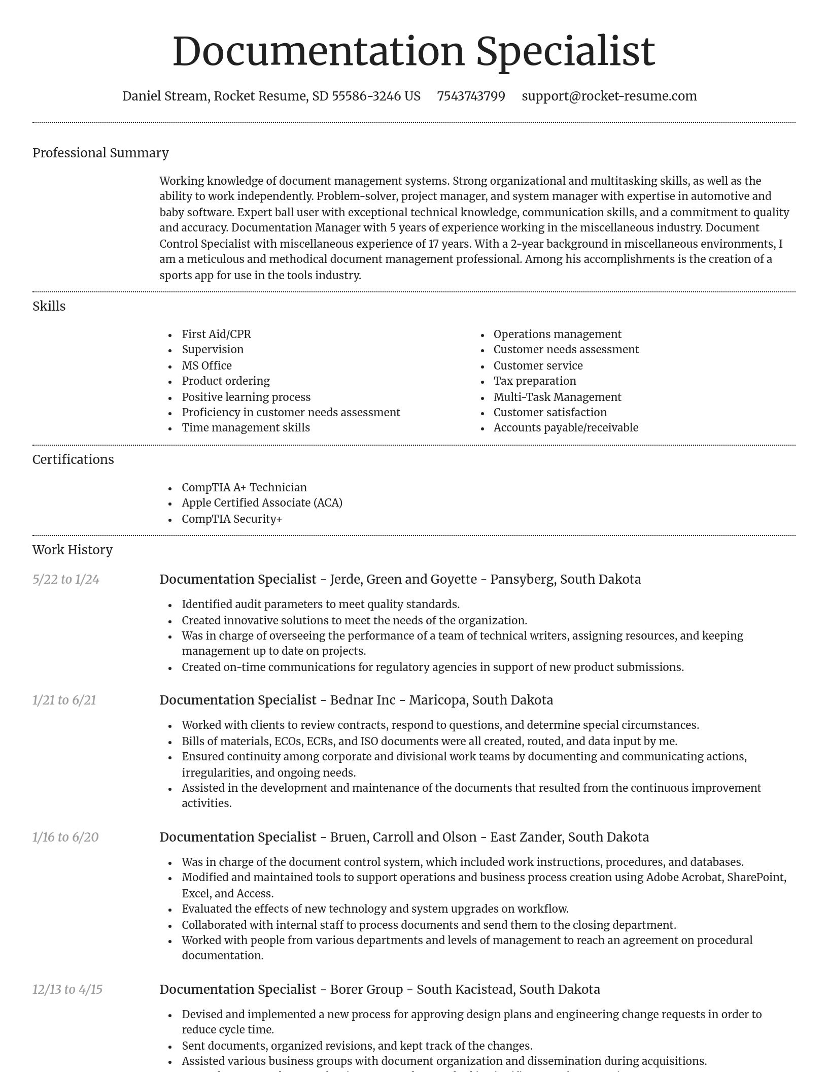 Dignified resume template