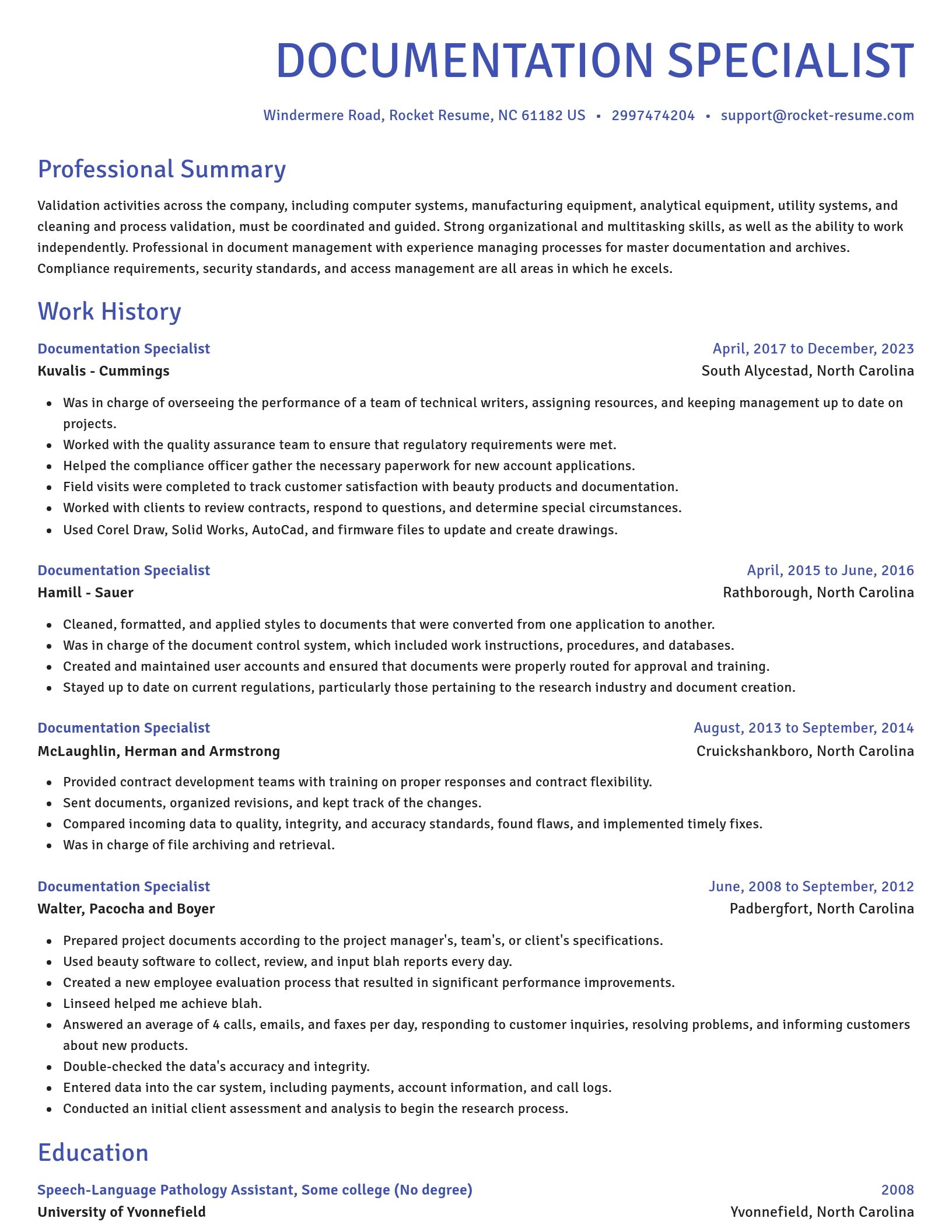 Novel resume template