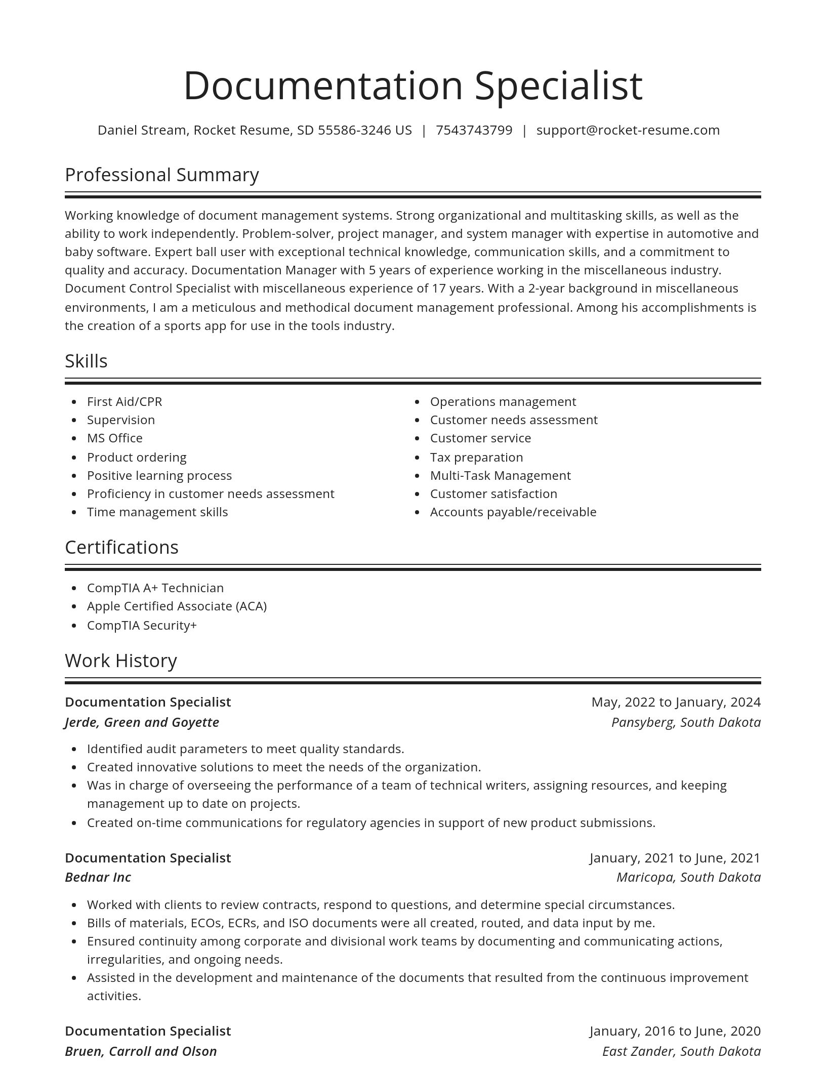 Spotlight resume template
