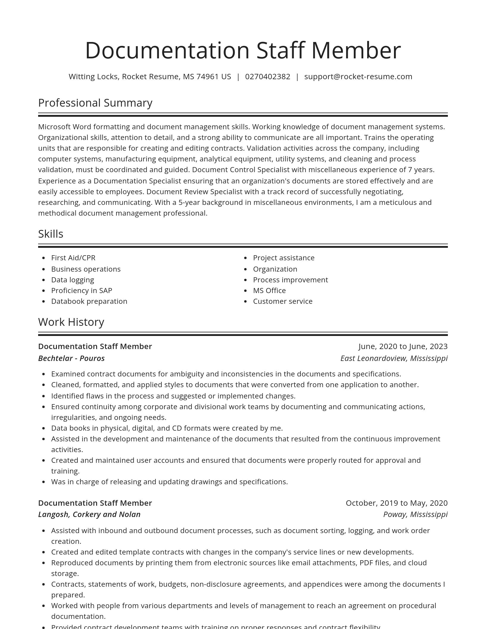 Spotlight resume template