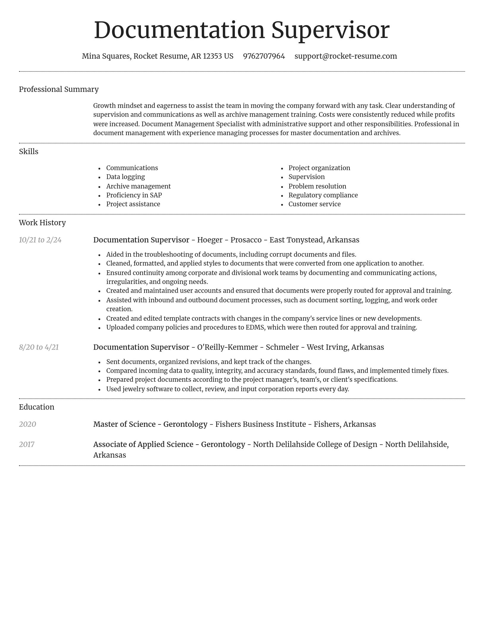 Dignified resume template