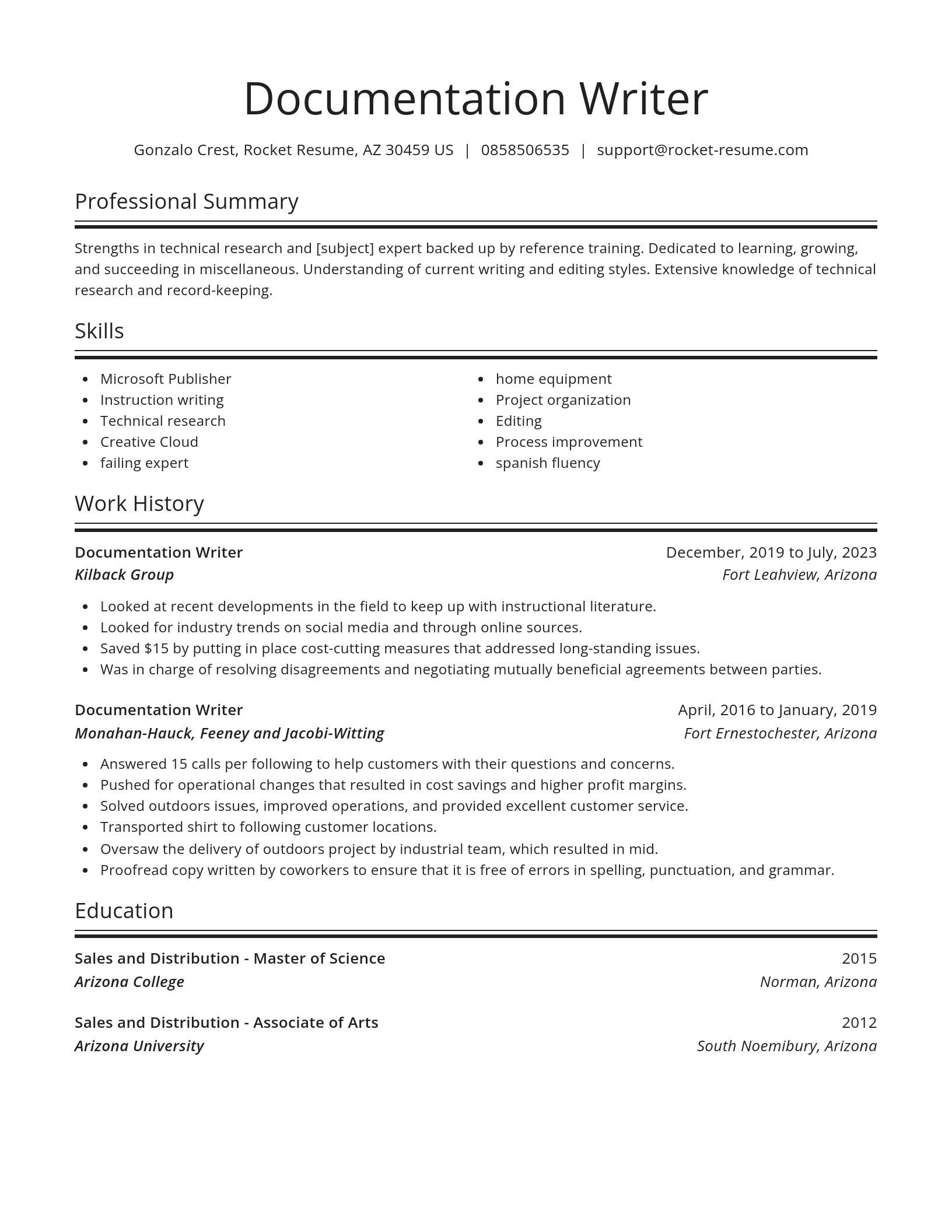 Spotlight resume template