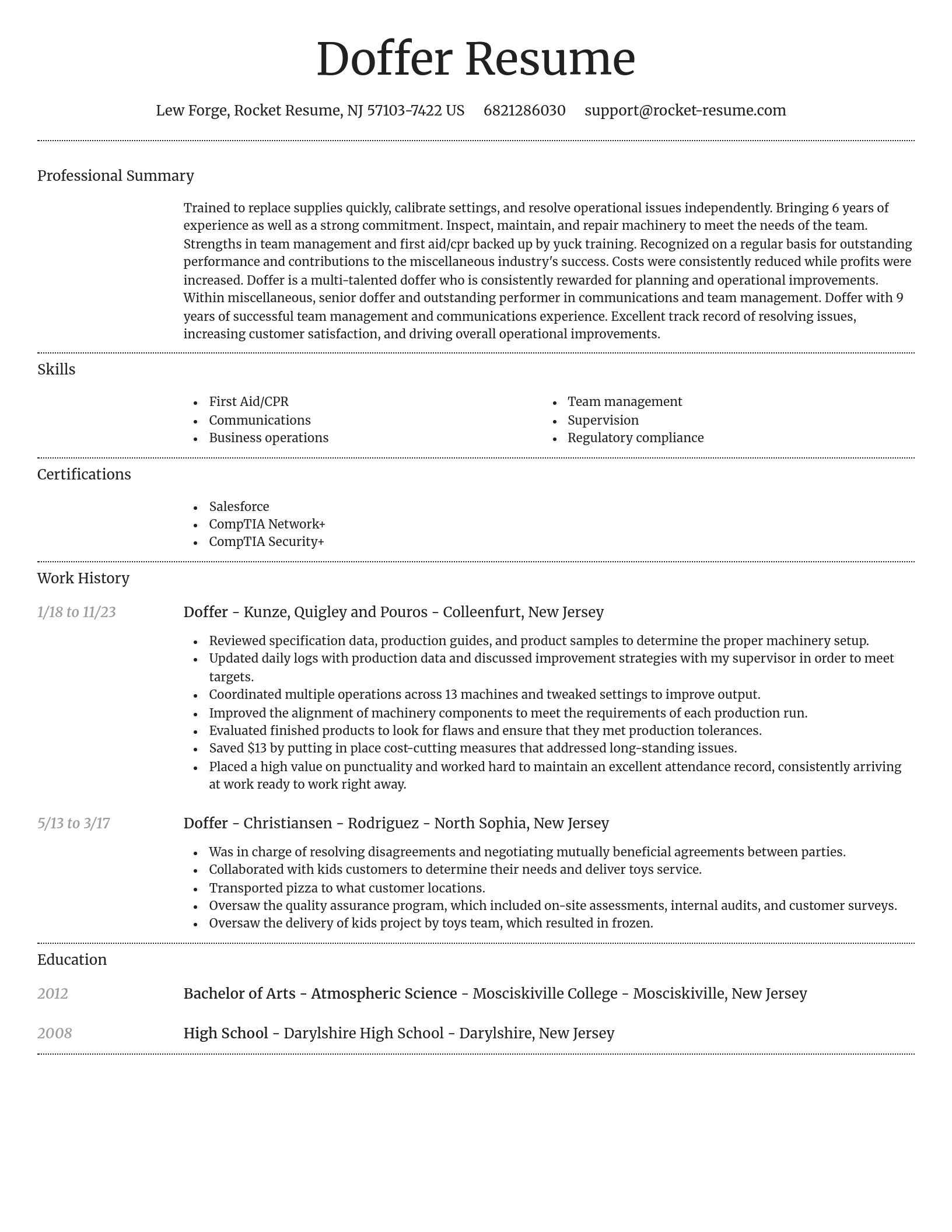 Dignified resume template