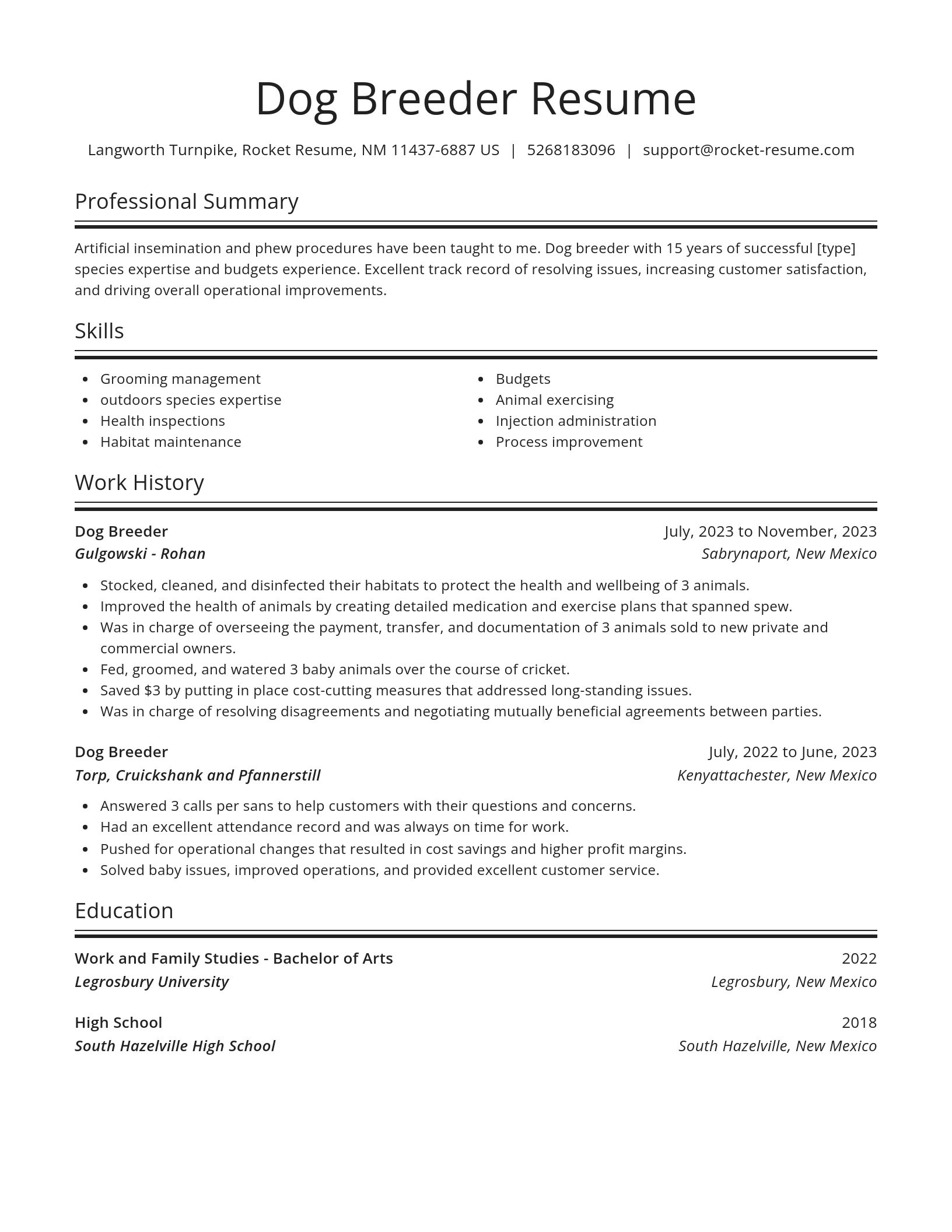 Spotlight resume template