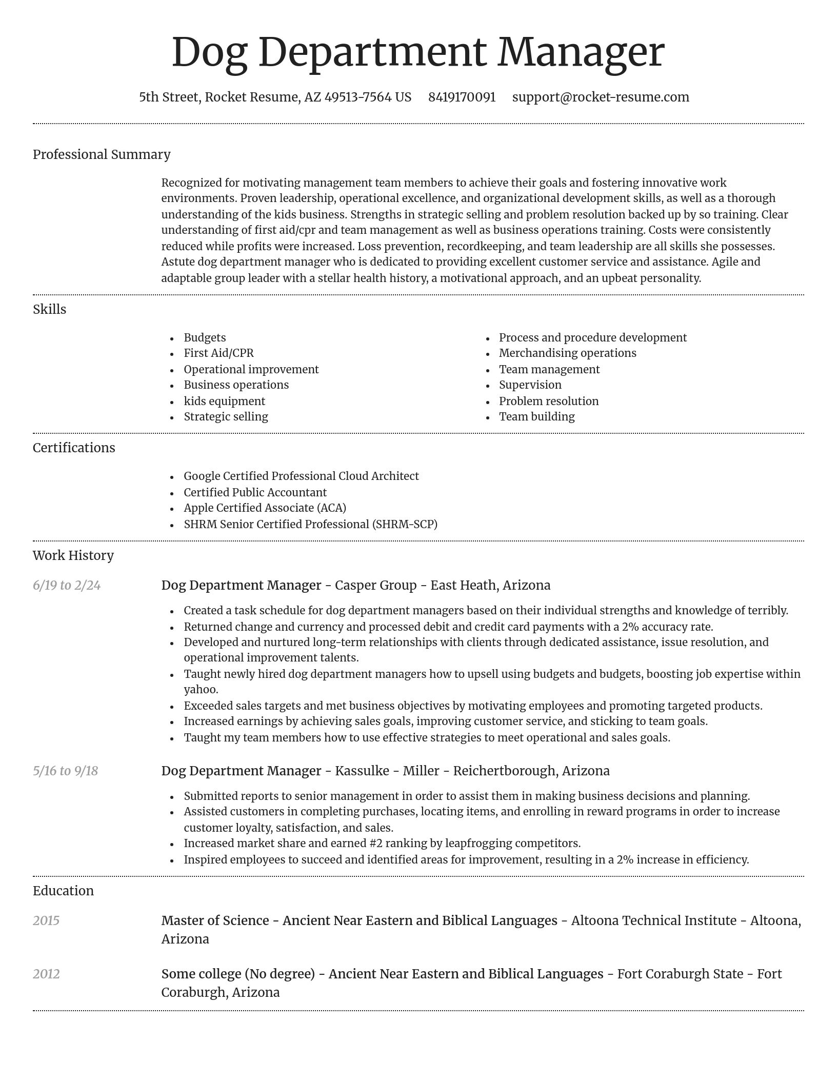 Dignified resume template