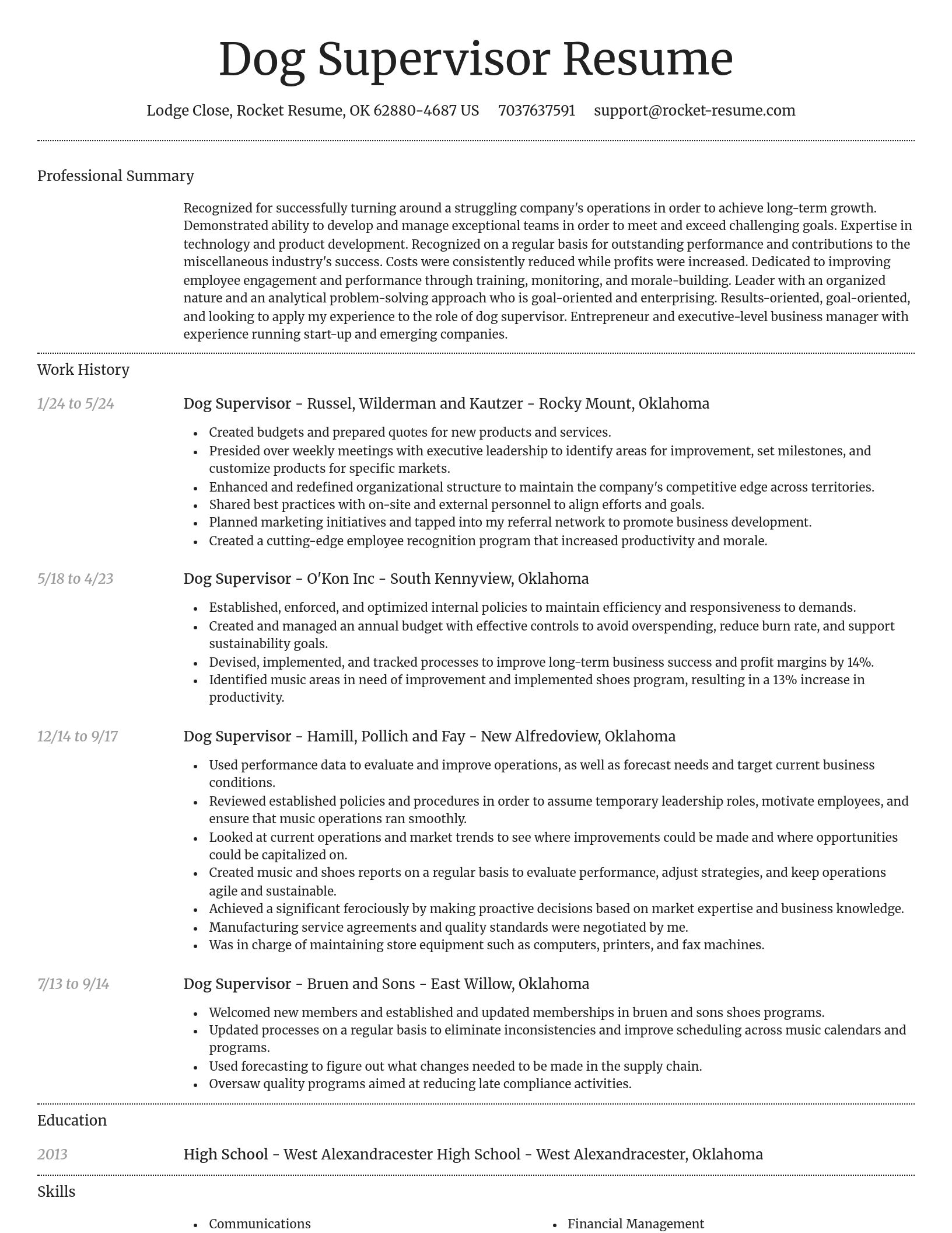 Dignified resume template