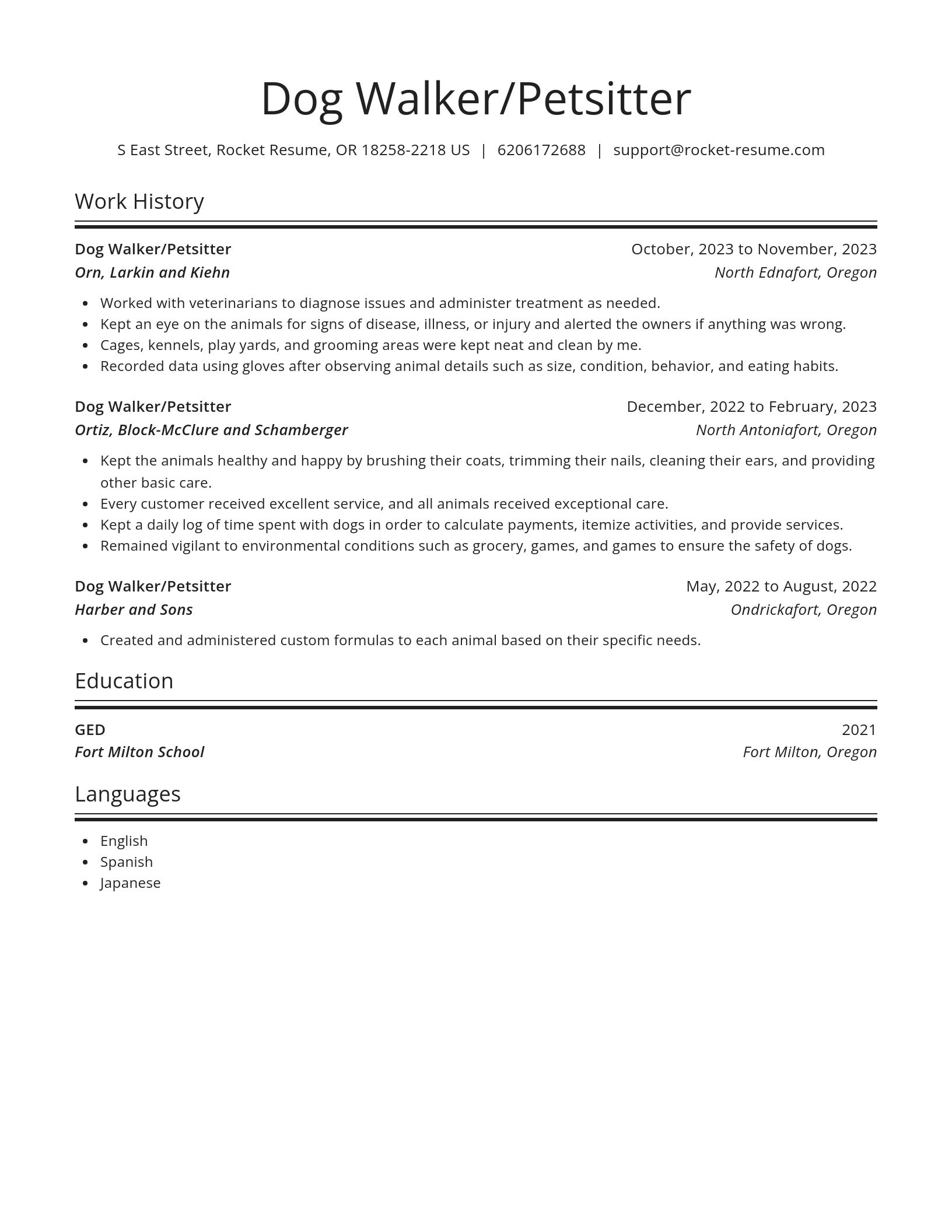Spotlight resume template