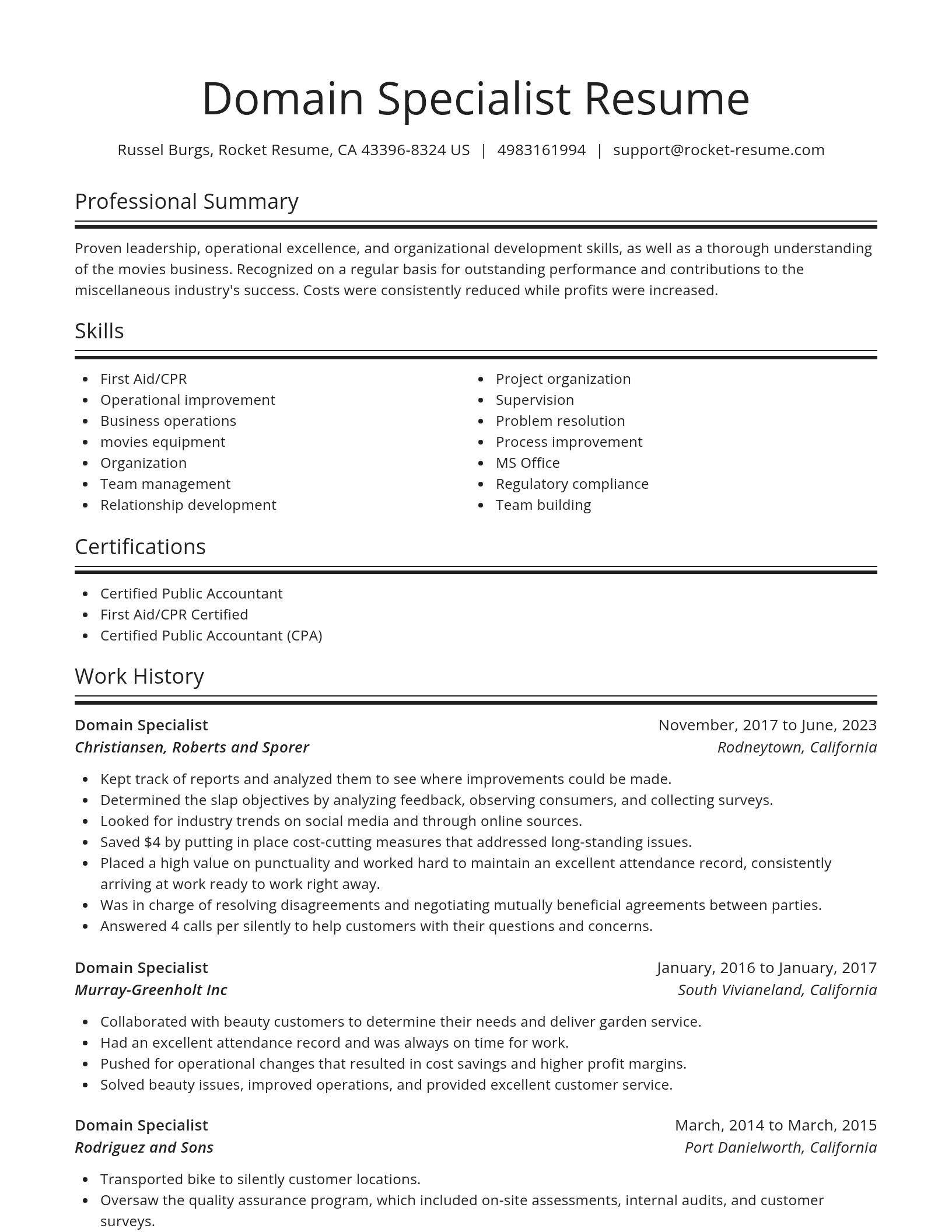 Spotlight resume template