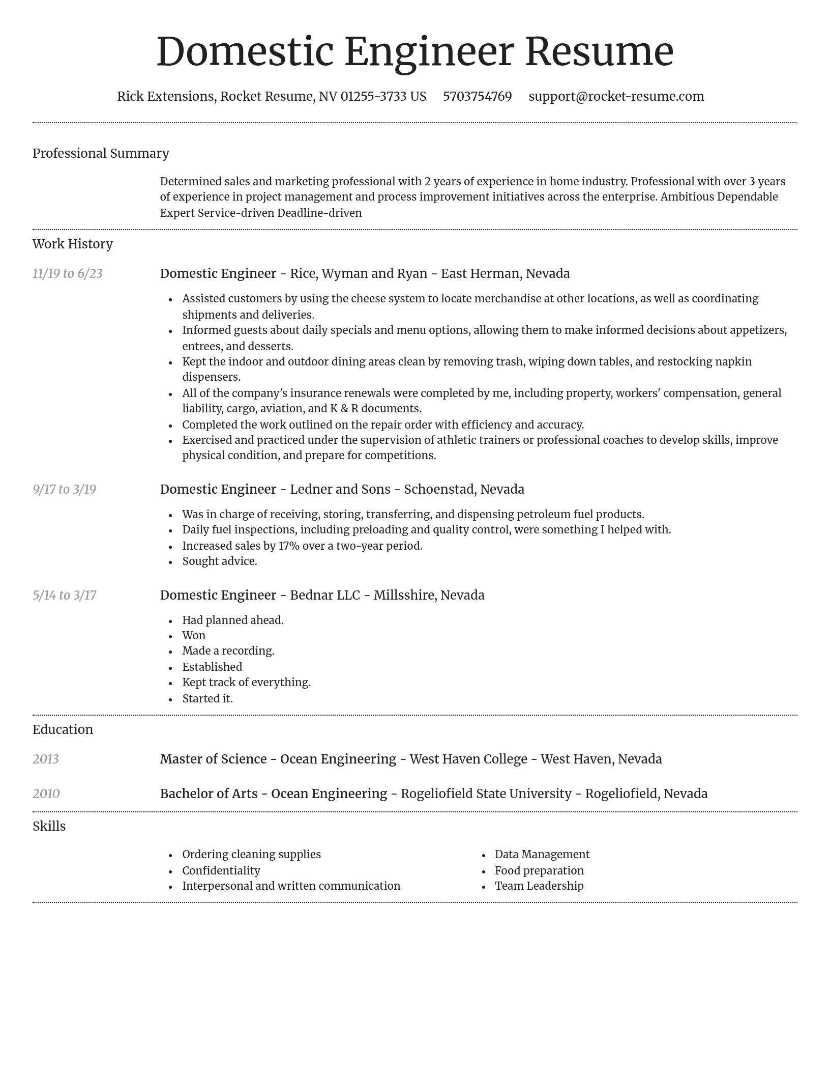 Dignified resume template