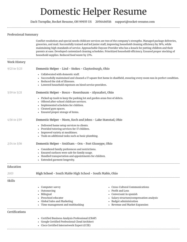 Dignified resume template