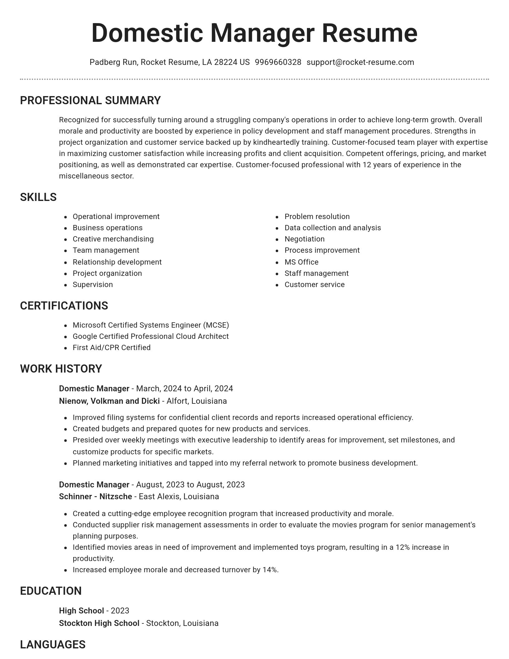 Brilliant resume template