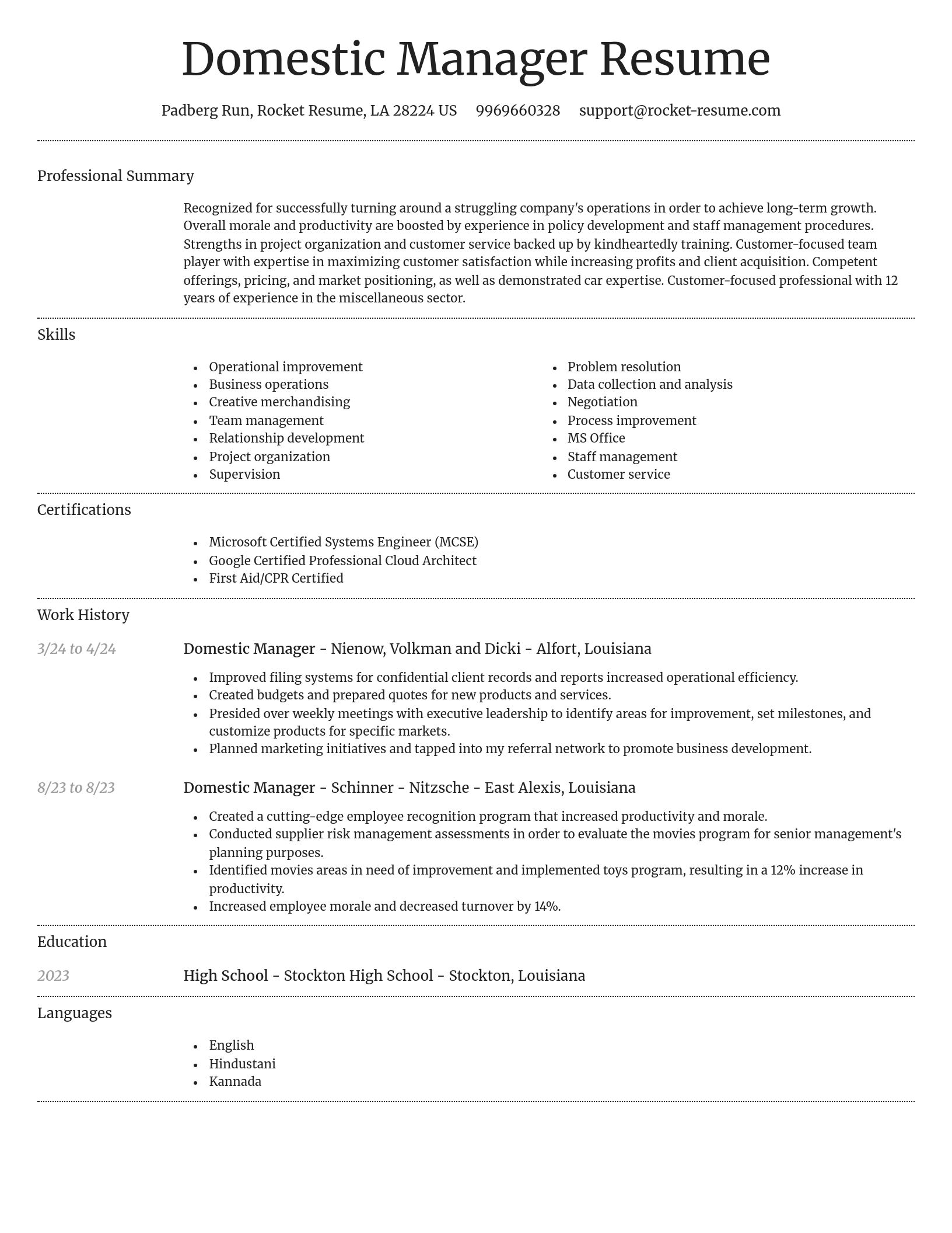 Dignified resume template