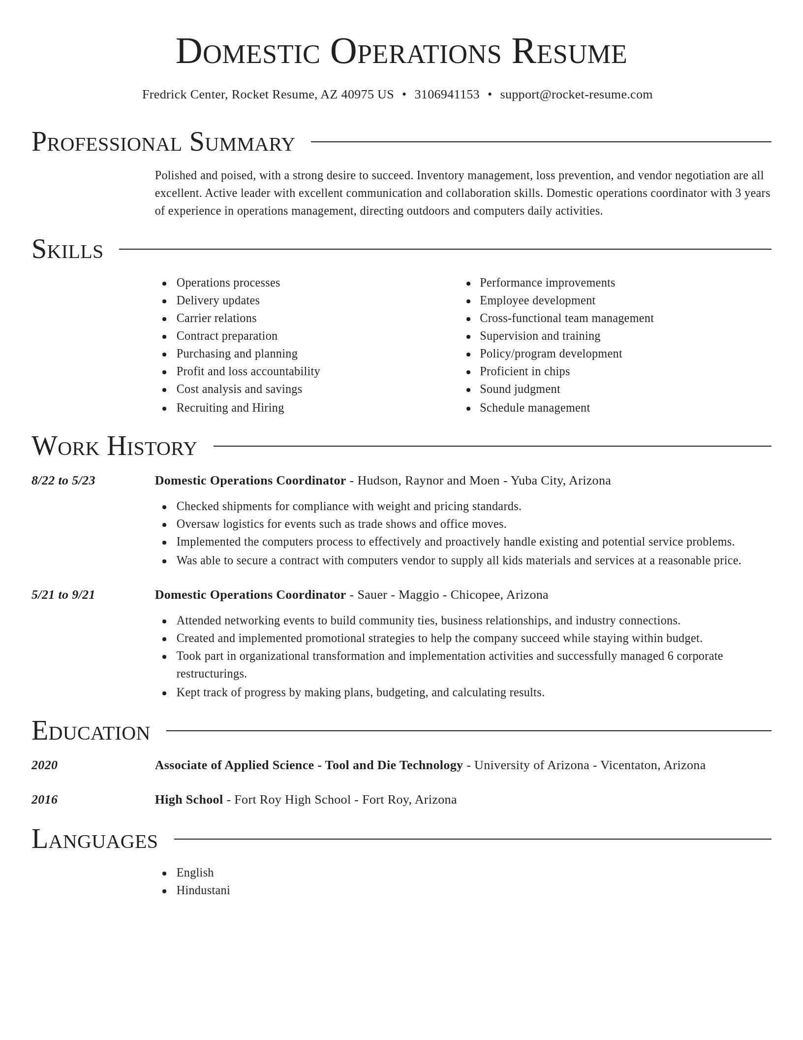 Director resume template
