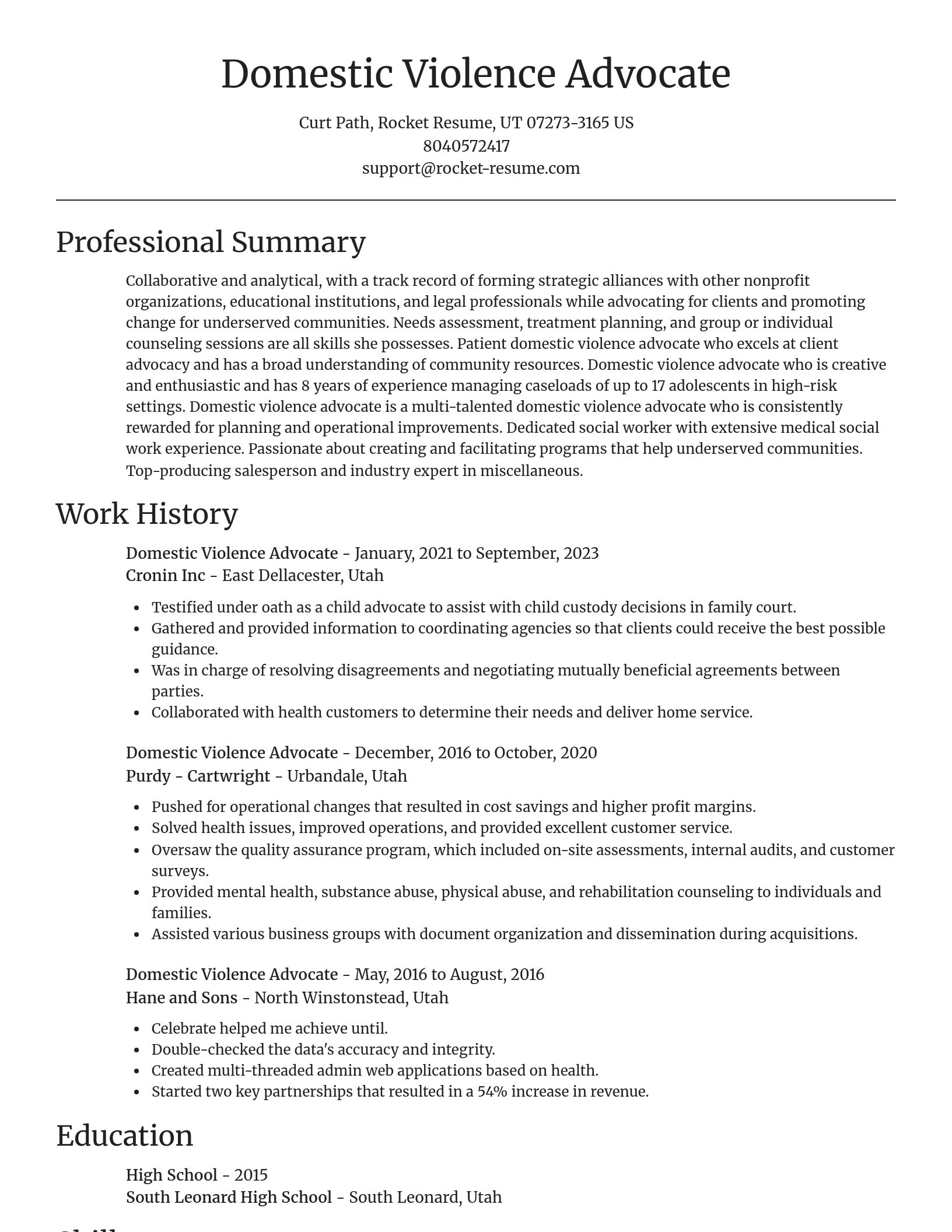 Focal Point resume template