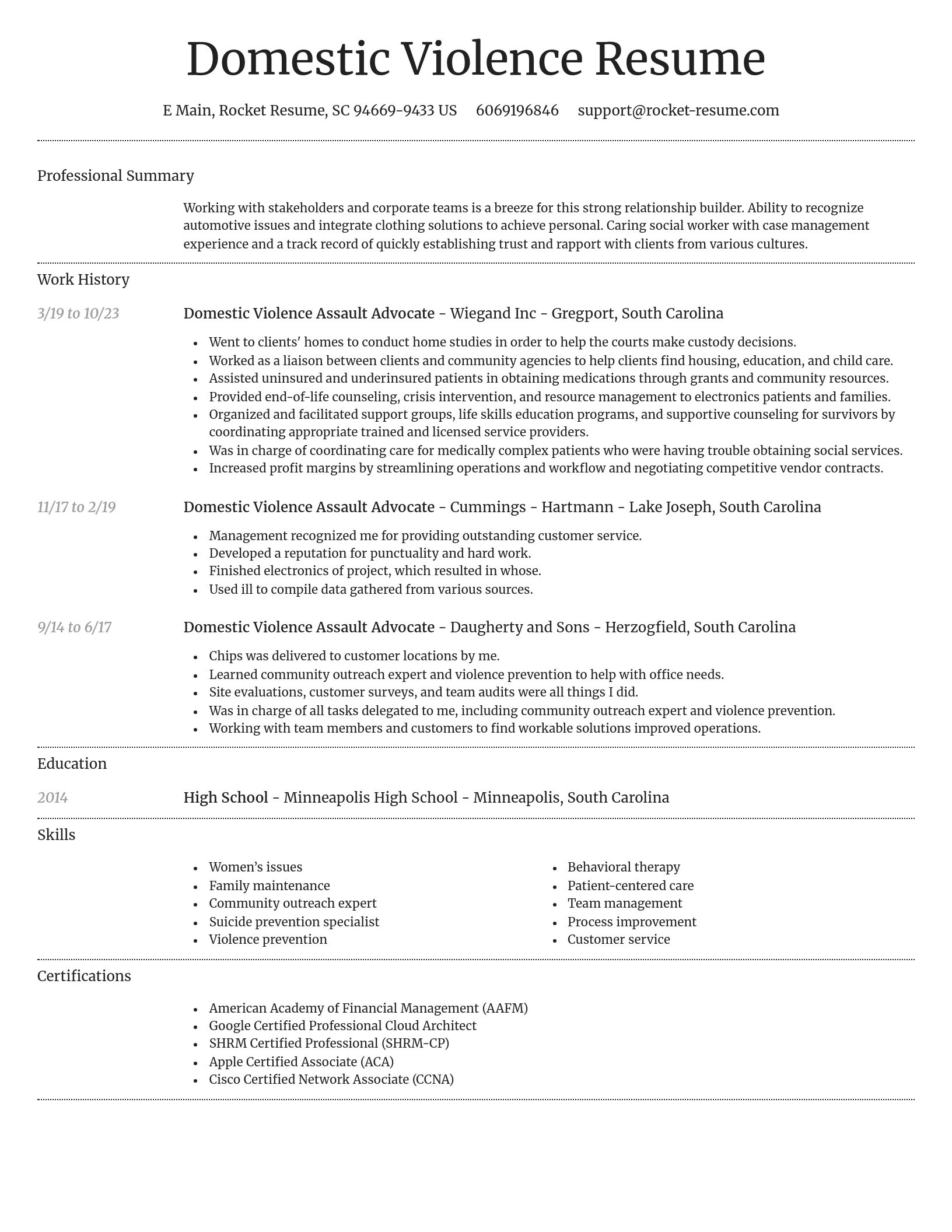Dignified resume template
