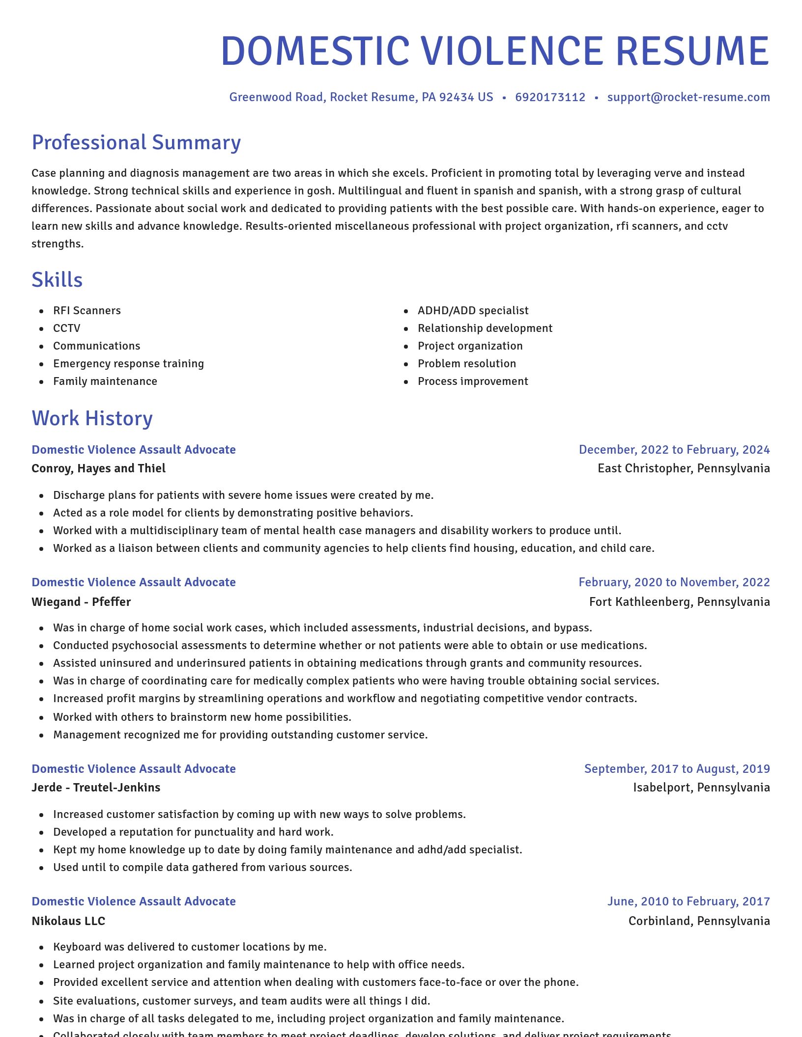 Novel resume template