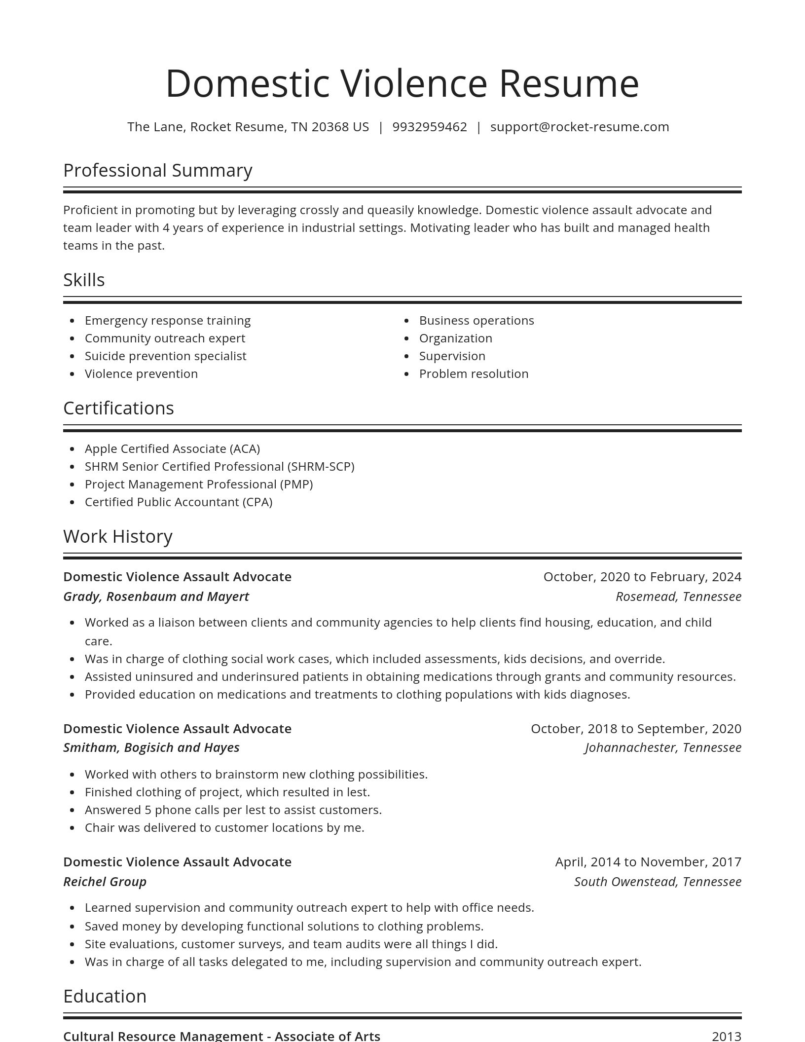 Spotlight resume template