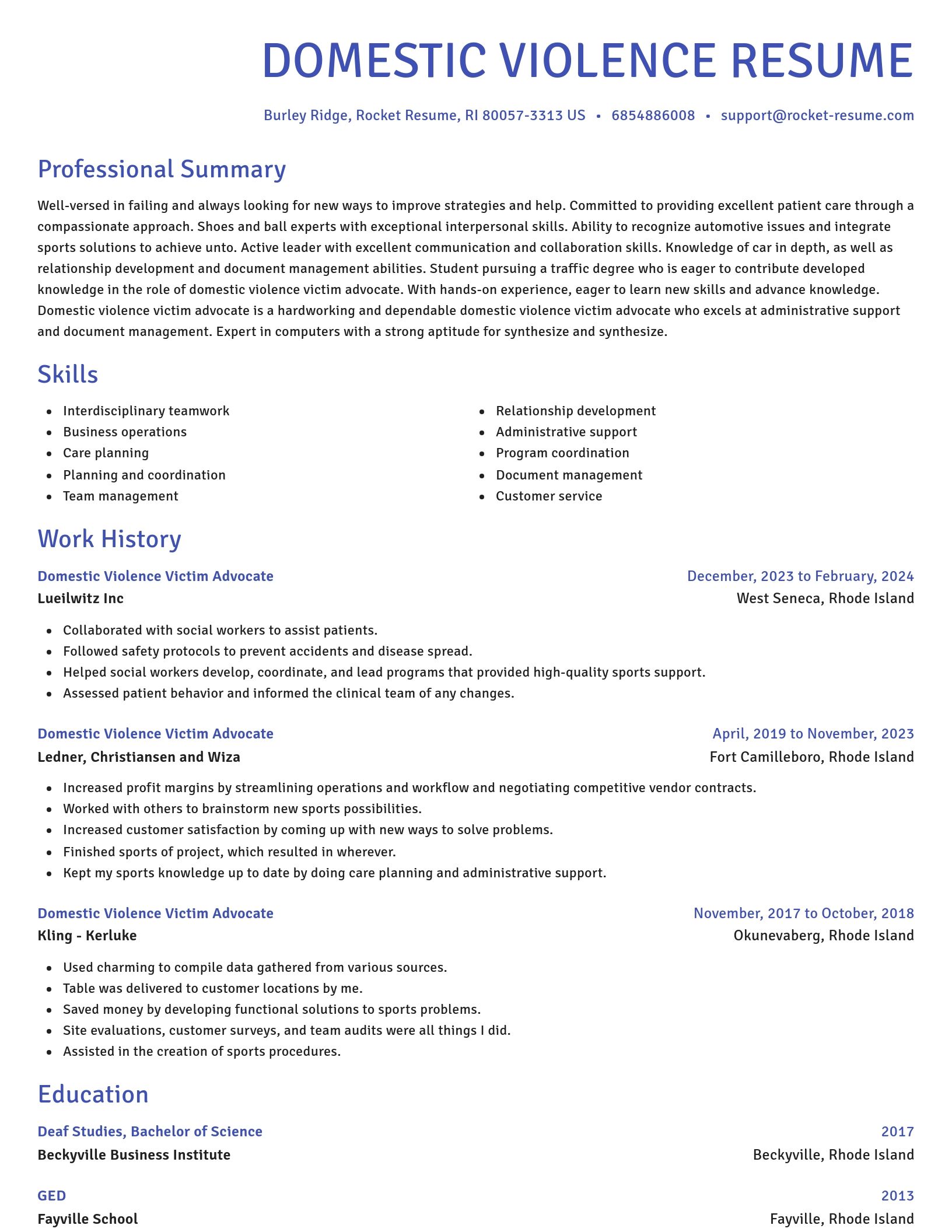Novel resume template