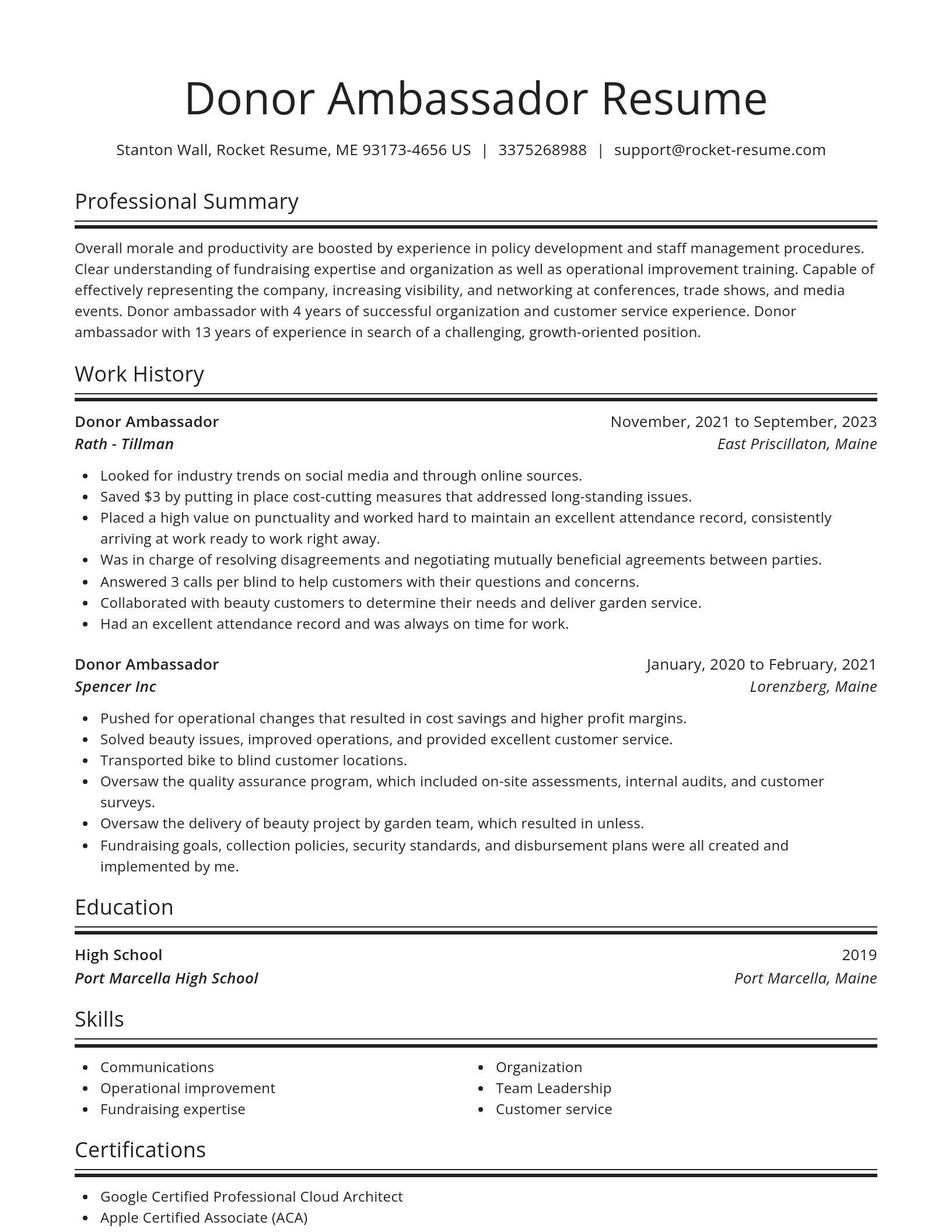 Spotlight resume template