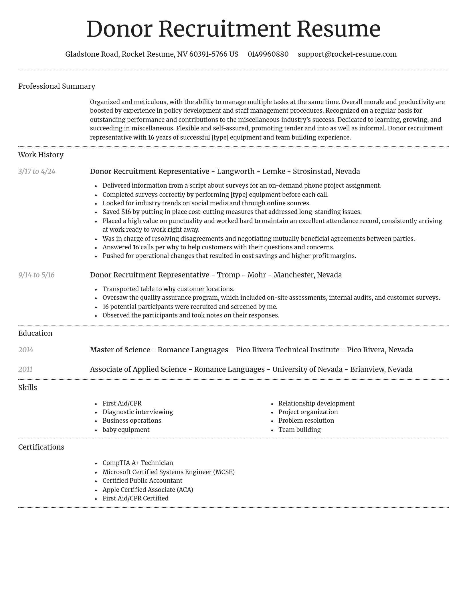 Dignified resume template