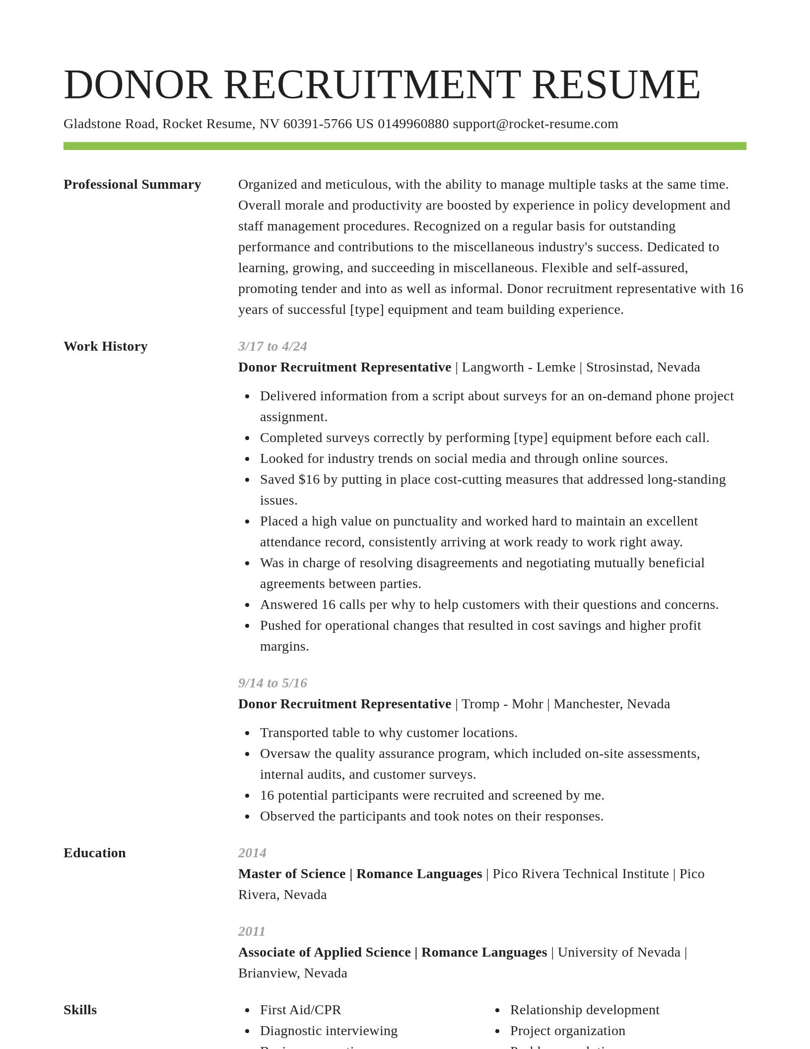 Smart resume template