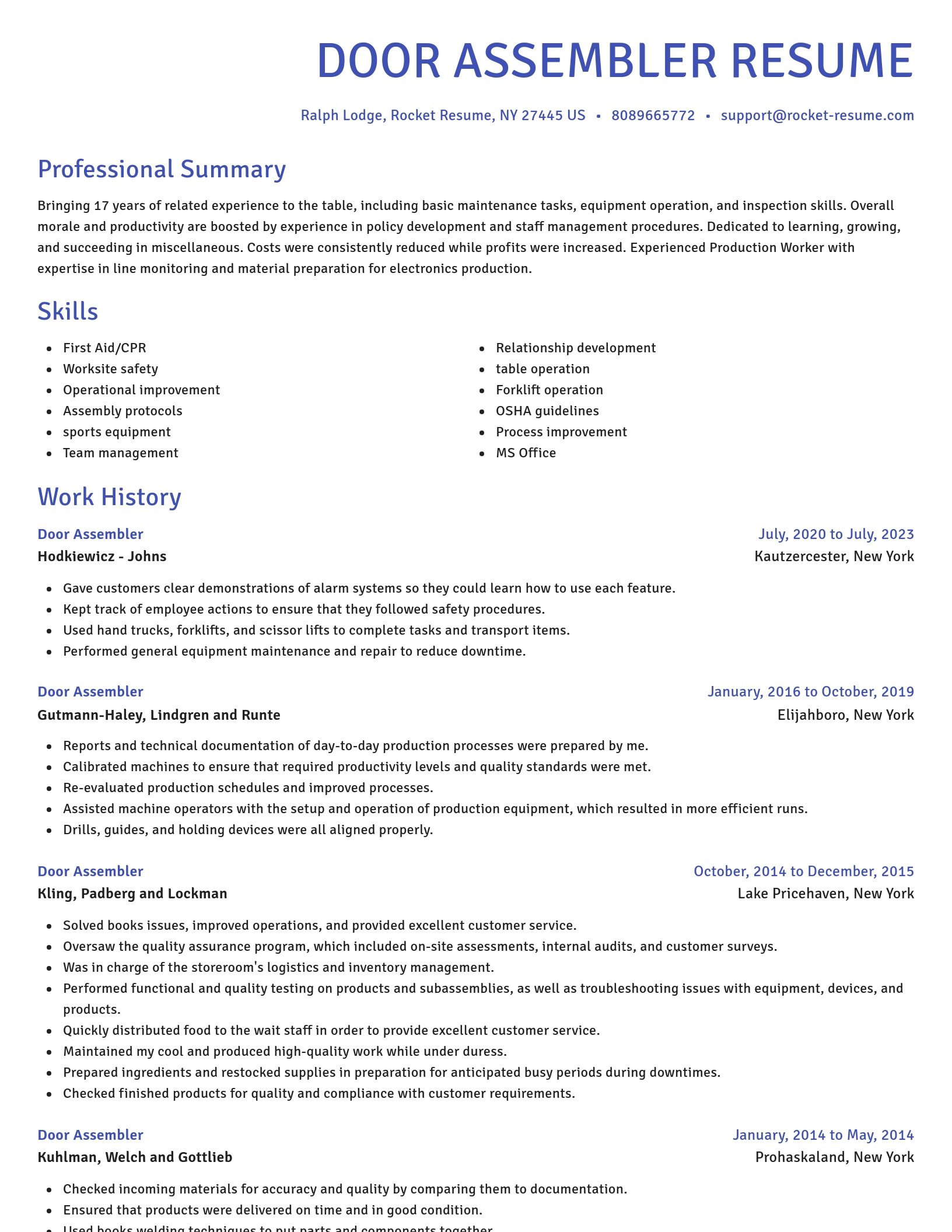 Novel resume template