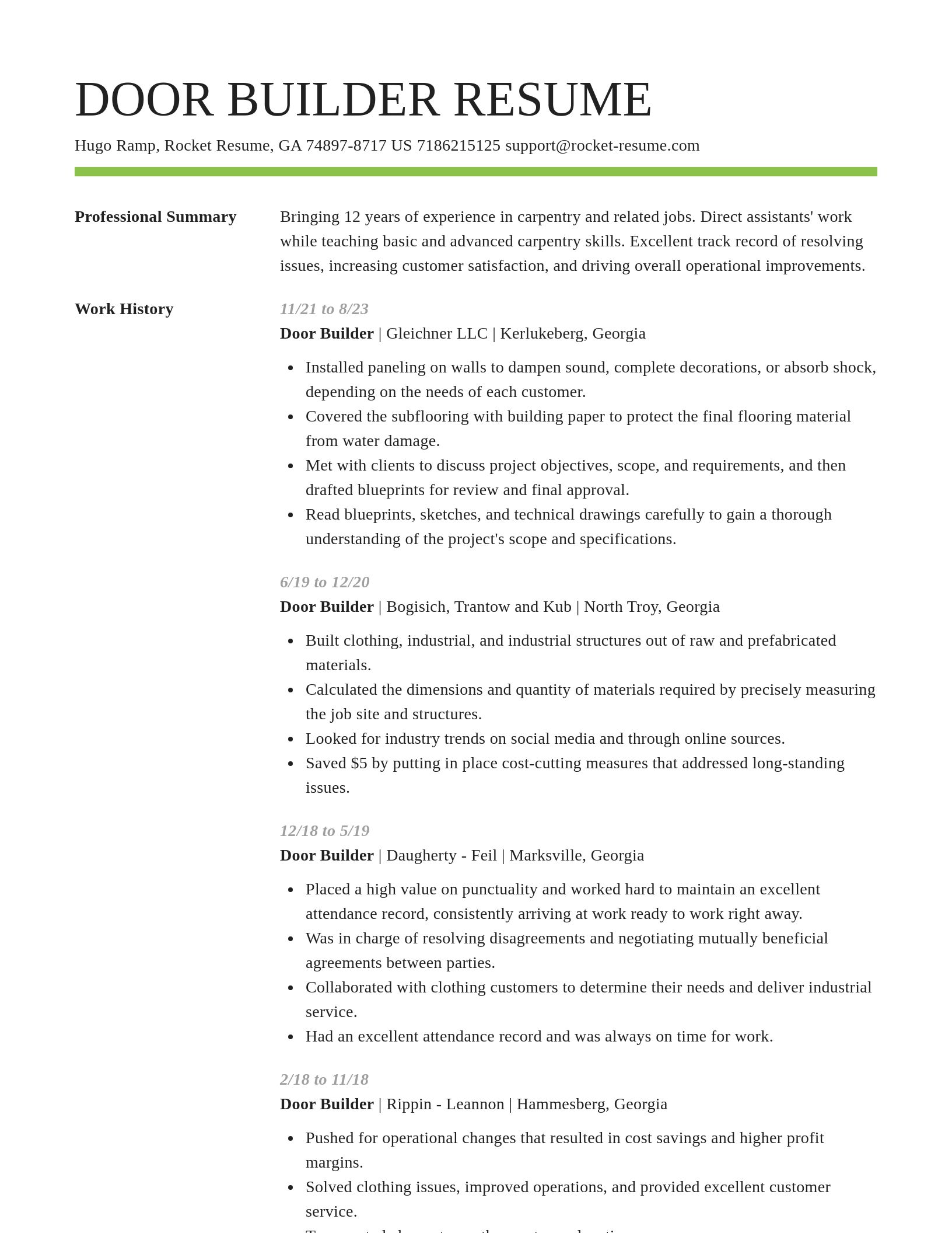 Smart resume template