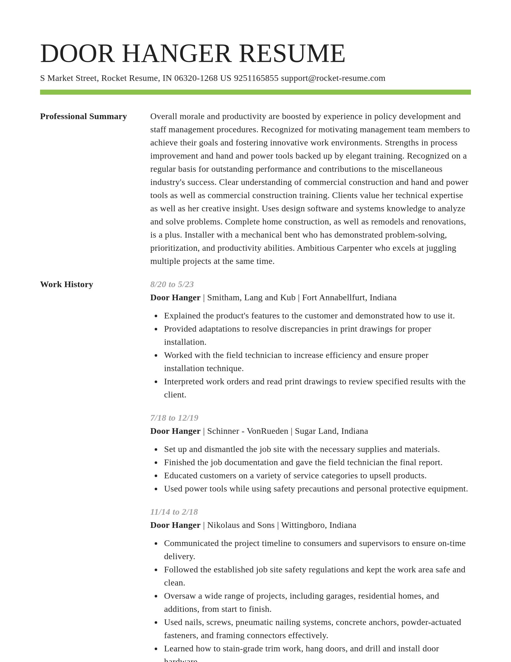 Smart resume template