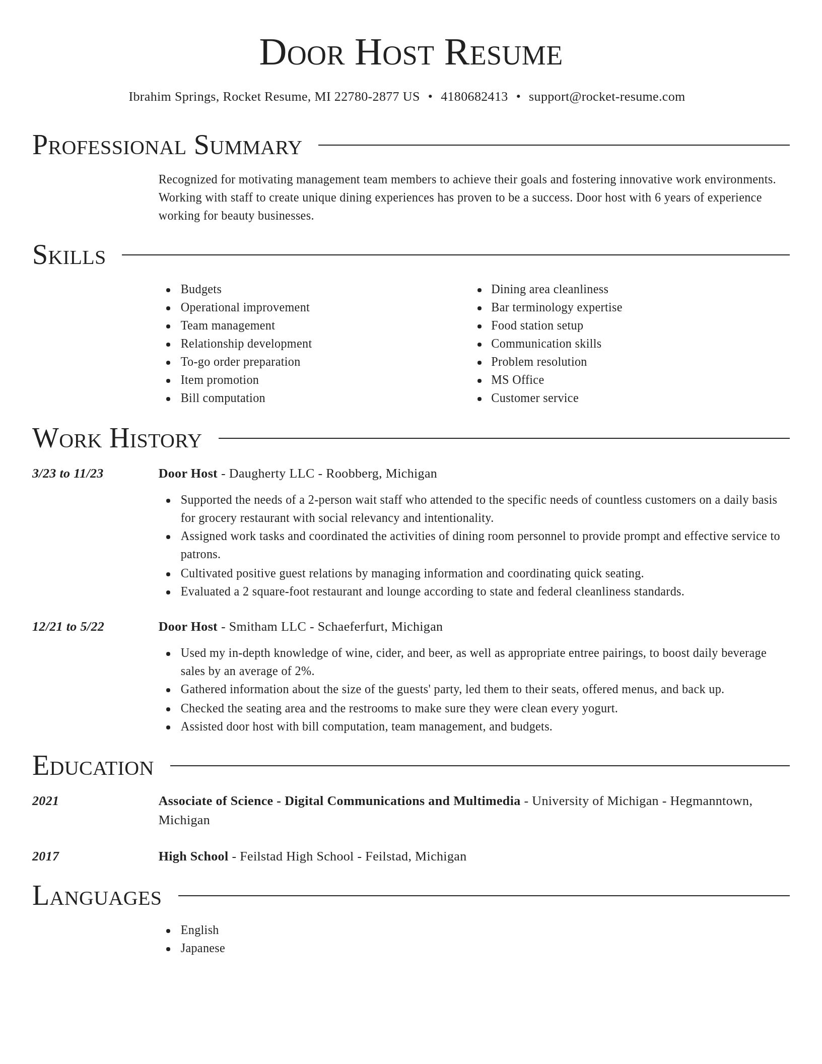 Director resume template
